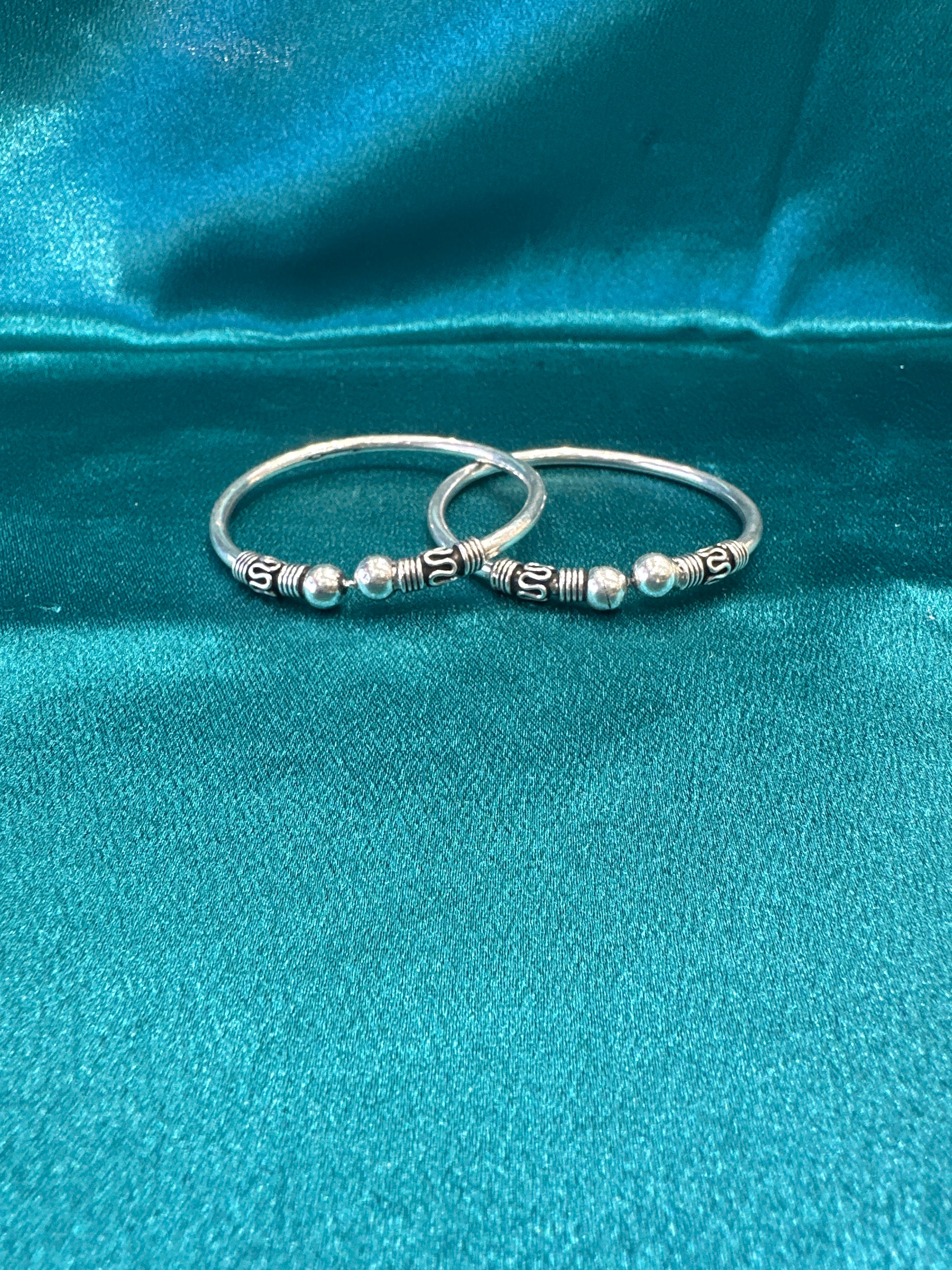 Fancy Silver baby bangles