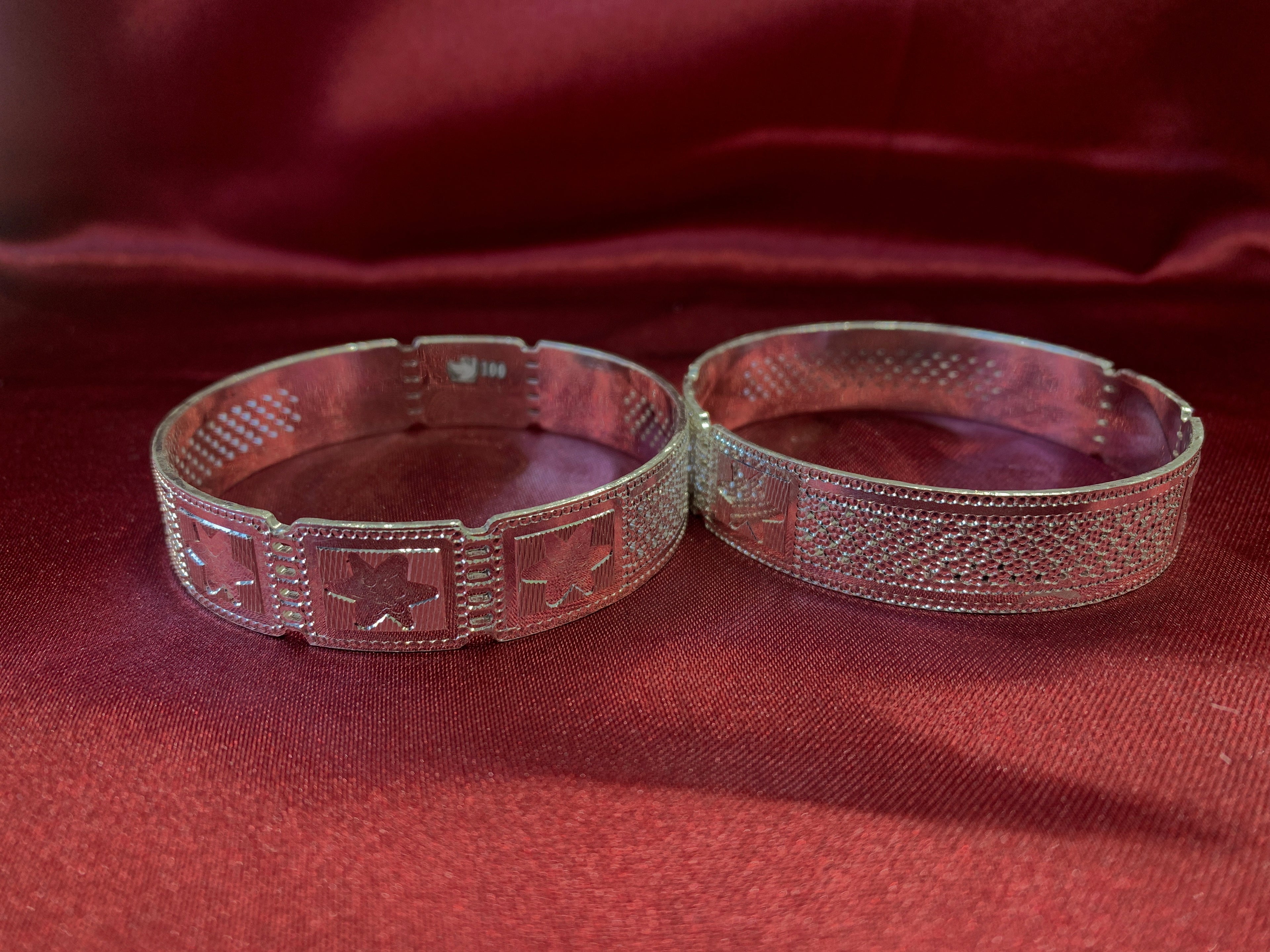 Traditional silver bangles B1