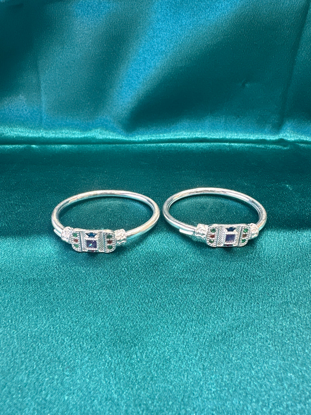 Fancy Silver baby bangles