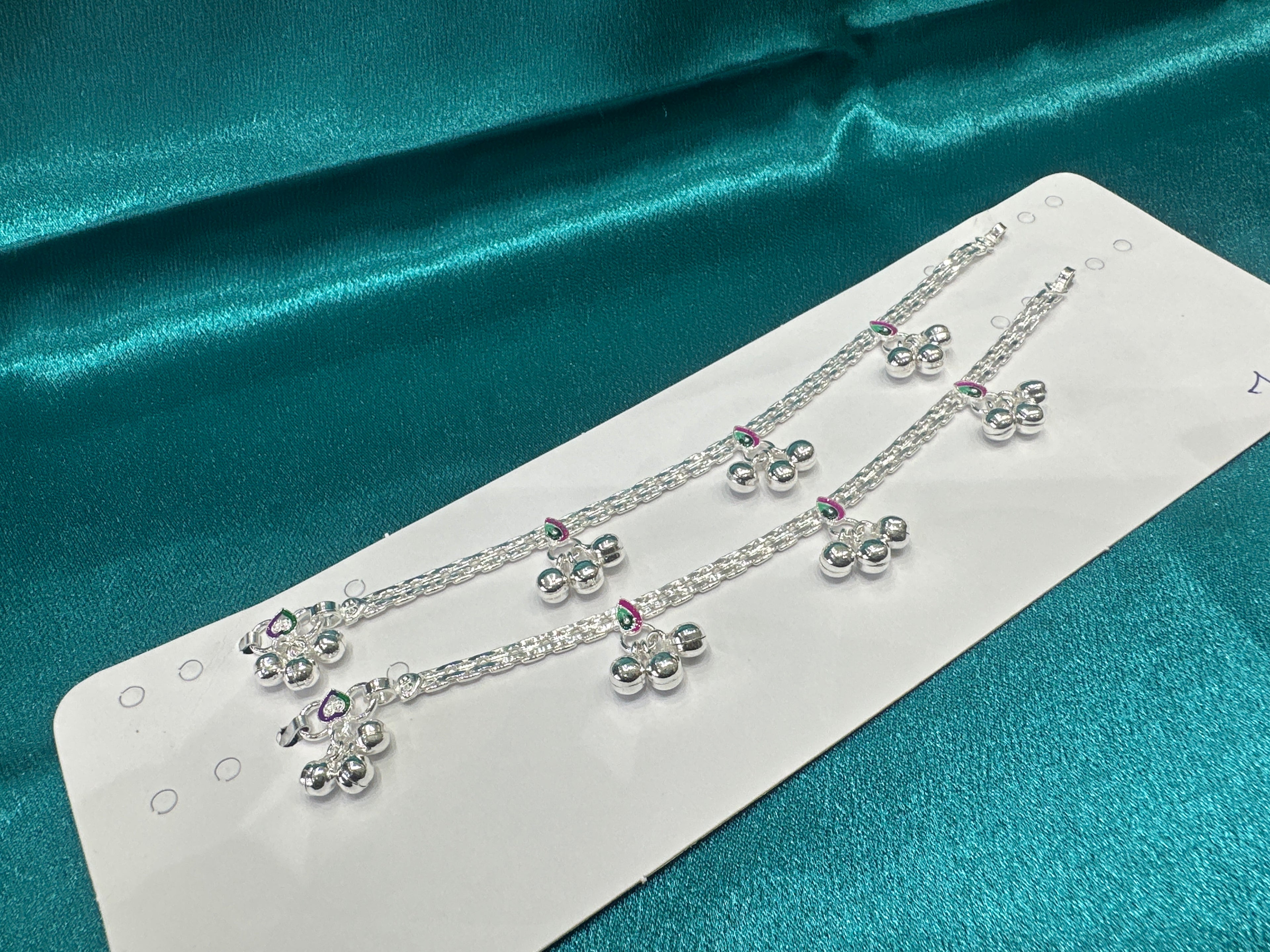 Fancy Silver baby anklet(Size: 6-9 year old)