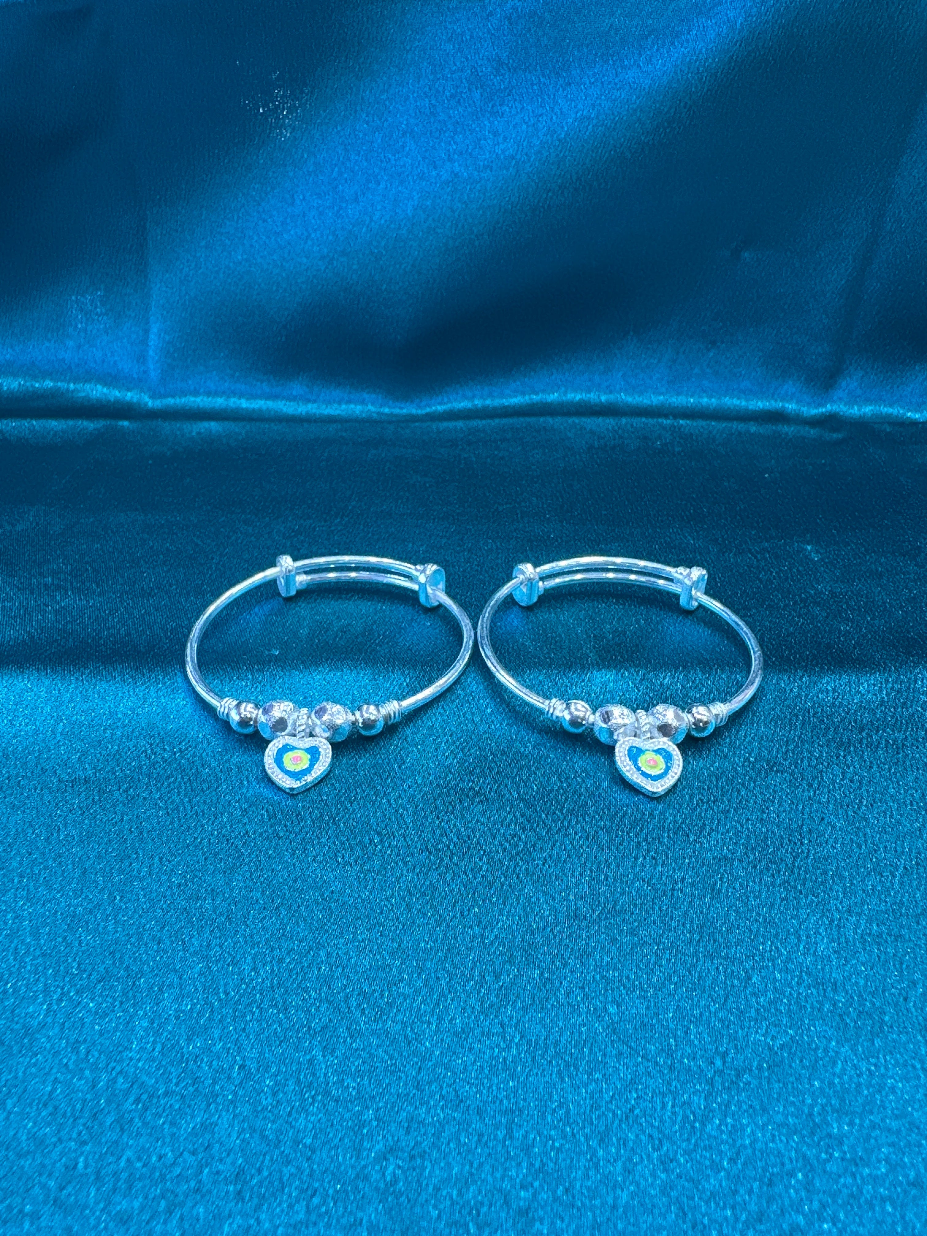 Fancy Silver baby bangles