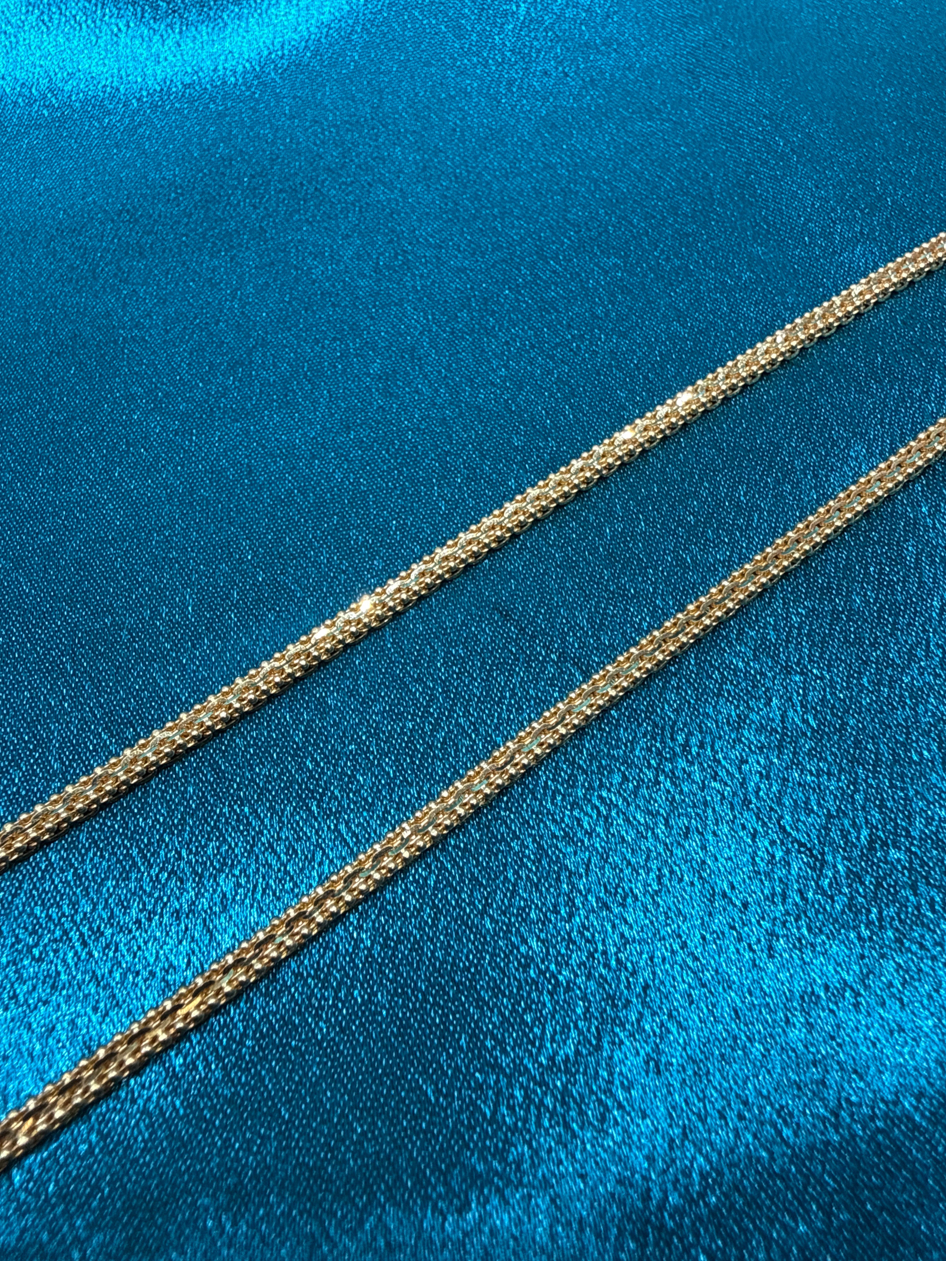 22K Gold Chain (Flat Popcorn Design)