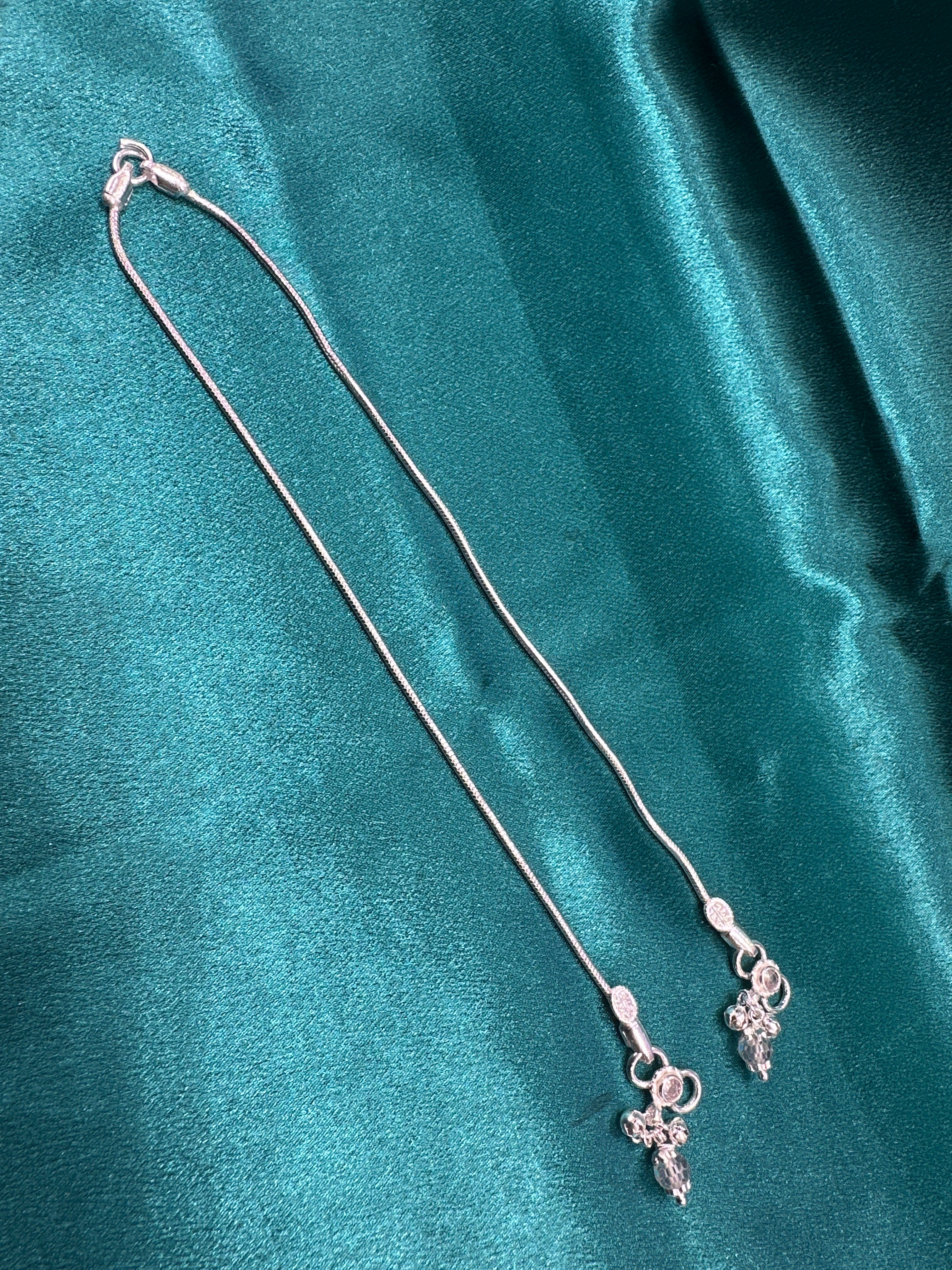 Fancy Silver baby anklet(Size: 12-13 year old)
