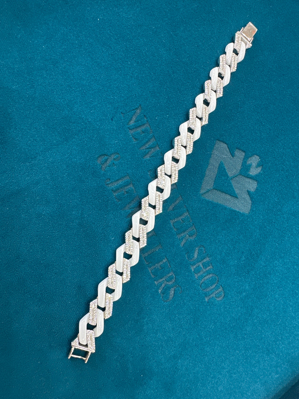 Men’s iced out silver 925 bracelet w/ CZ diamonds (13mm)