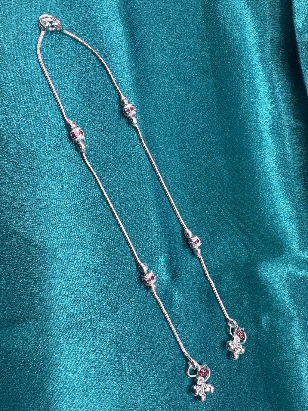 Fancy Silver baby anklet(Size: 12-13 year old)