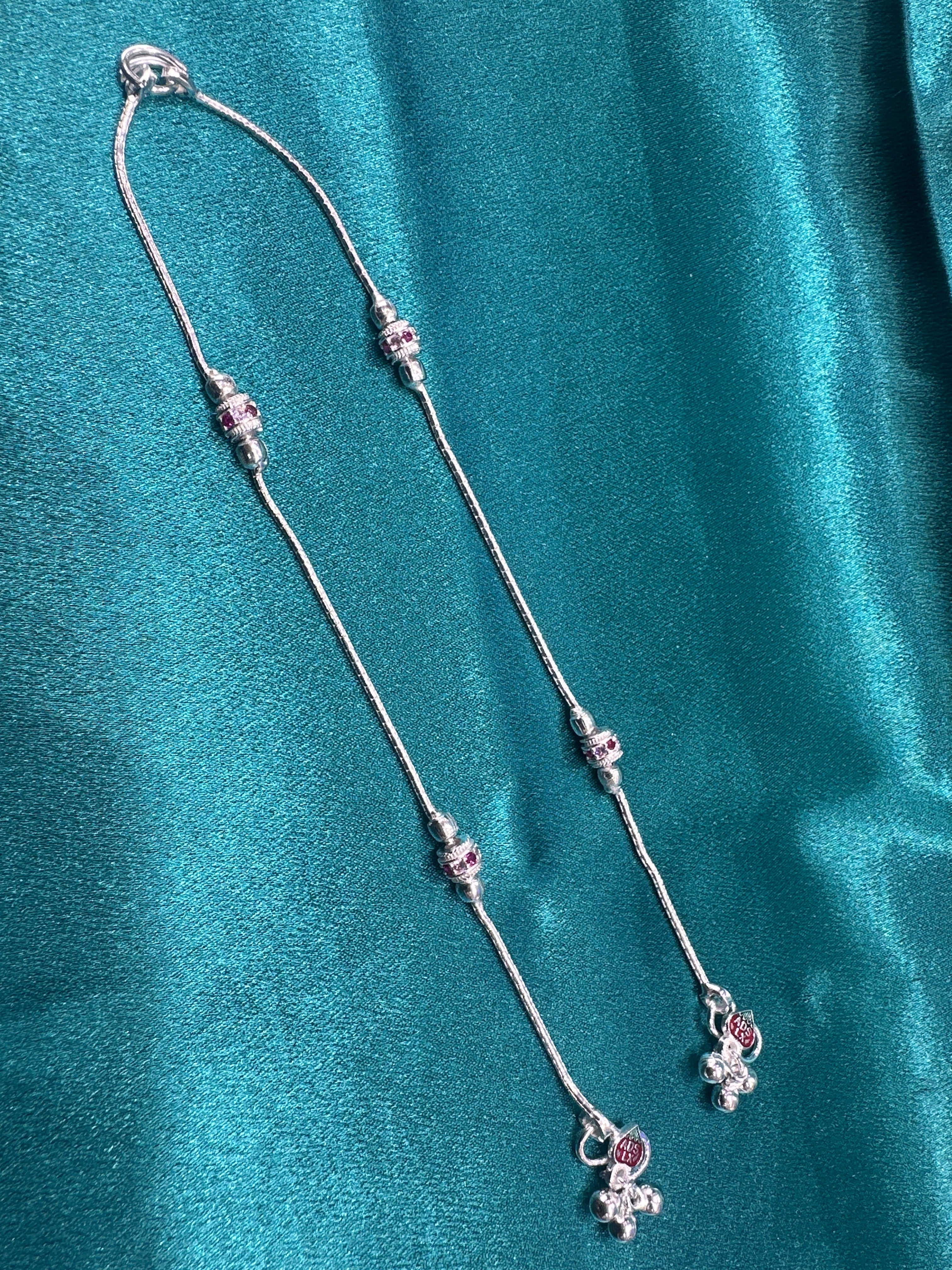 Fancy Silver baby anklet(Size: 12-13 year old)