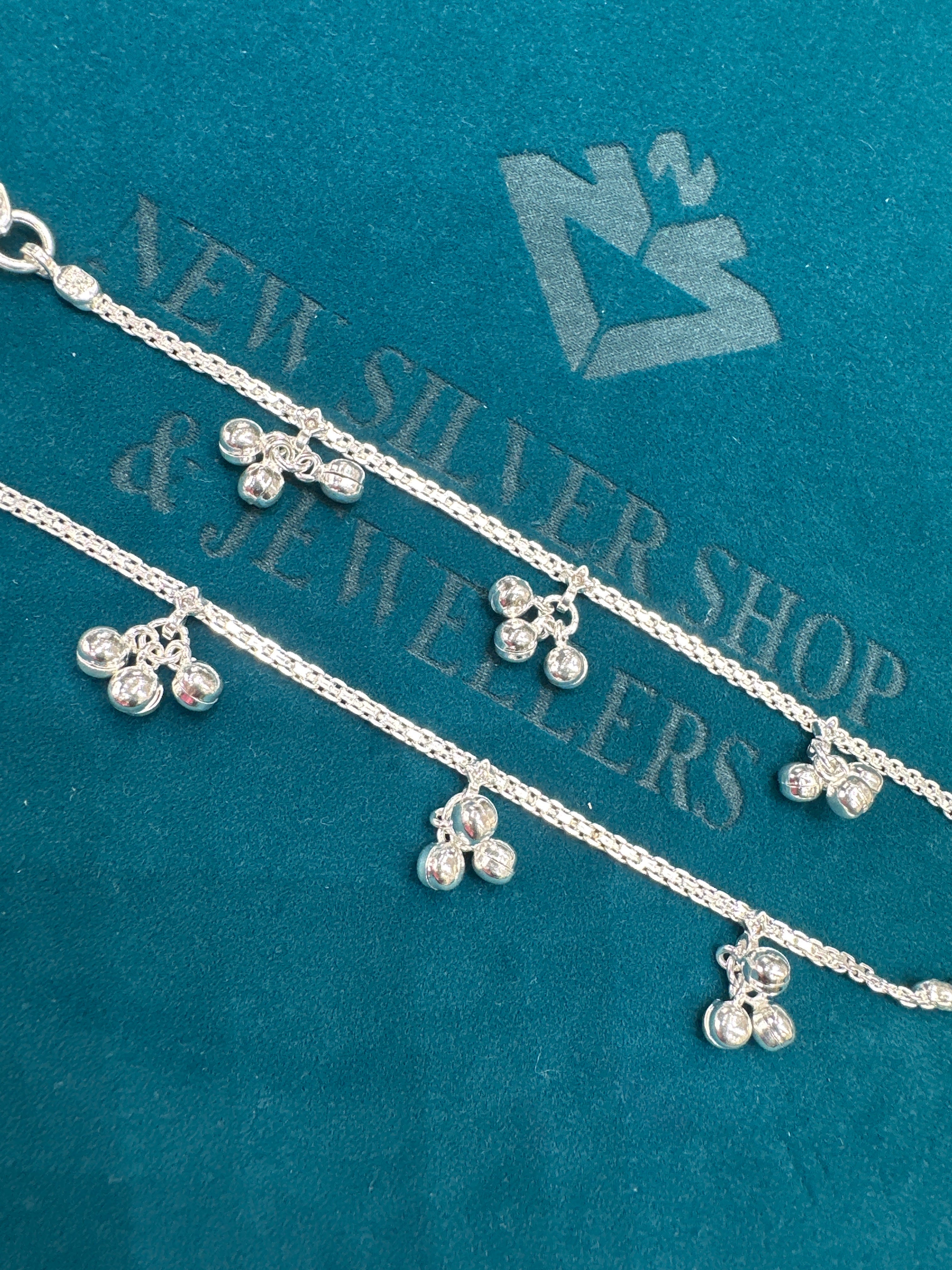 Baby fancy silver anklets (Size: 2-3 year old)