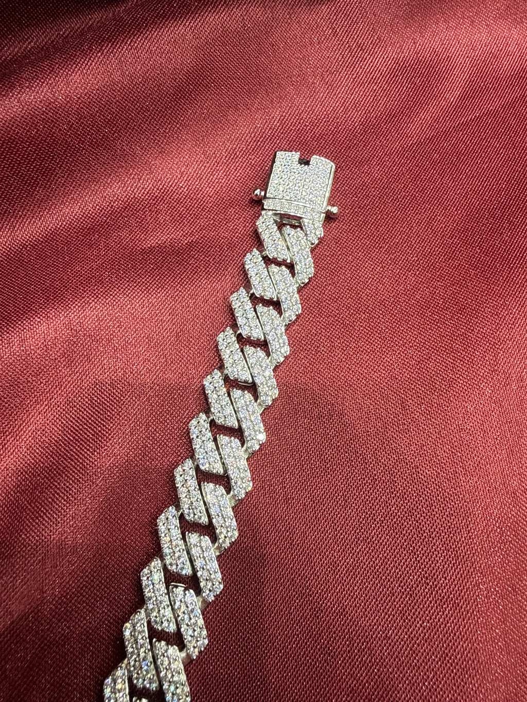 Men’s iced out silver 925 bracelet w/ CZ diamonds (14mm)