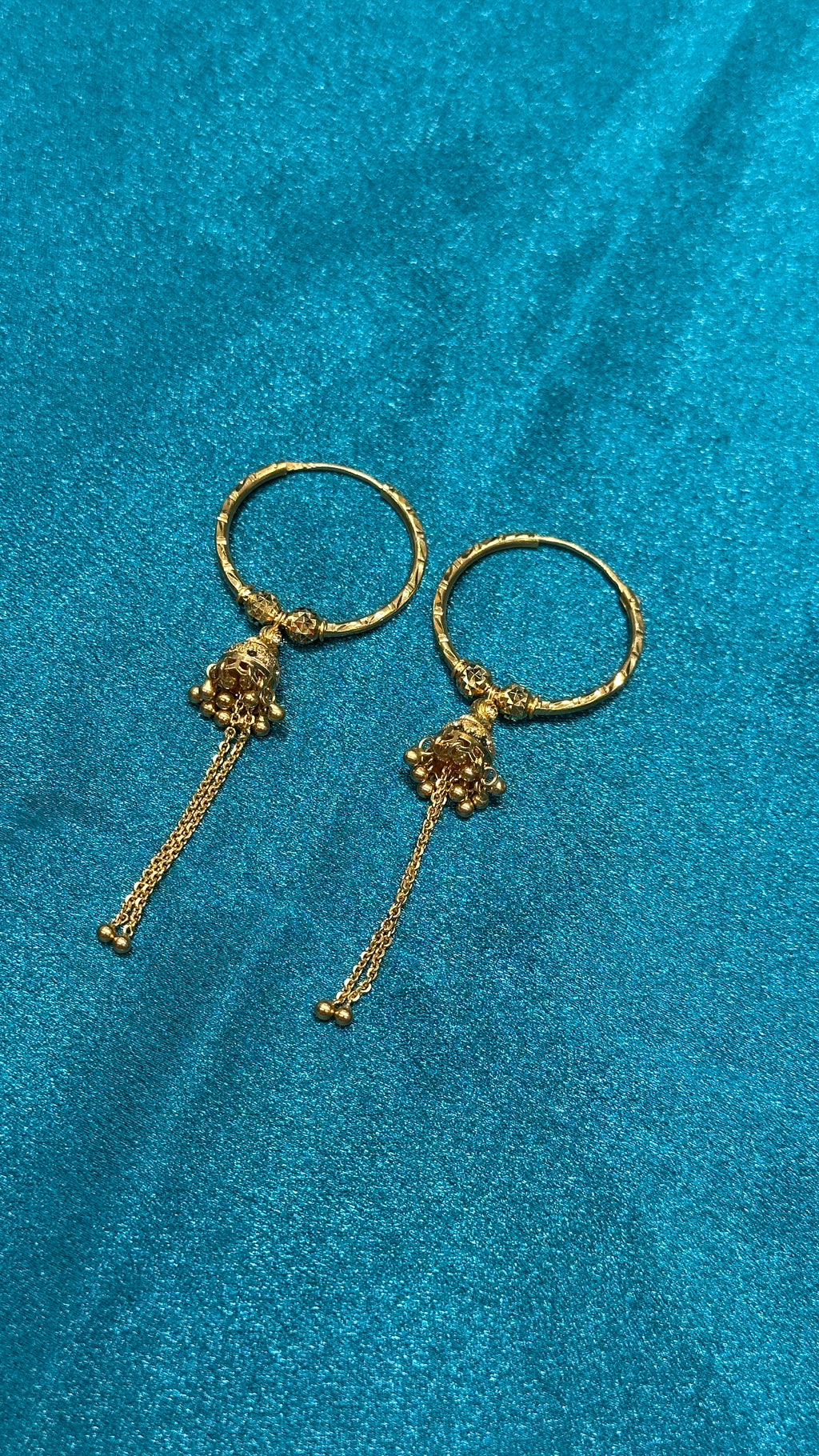 22k Gold Hoops ( Hanging chain )