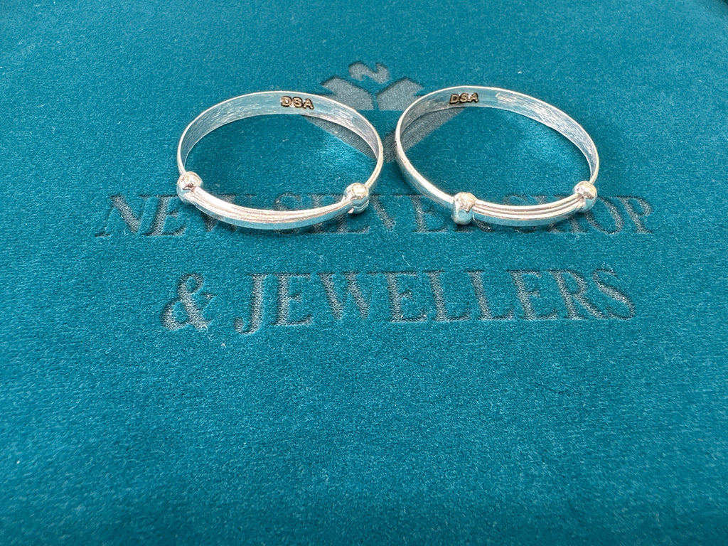 Fancy Silver baby bangles