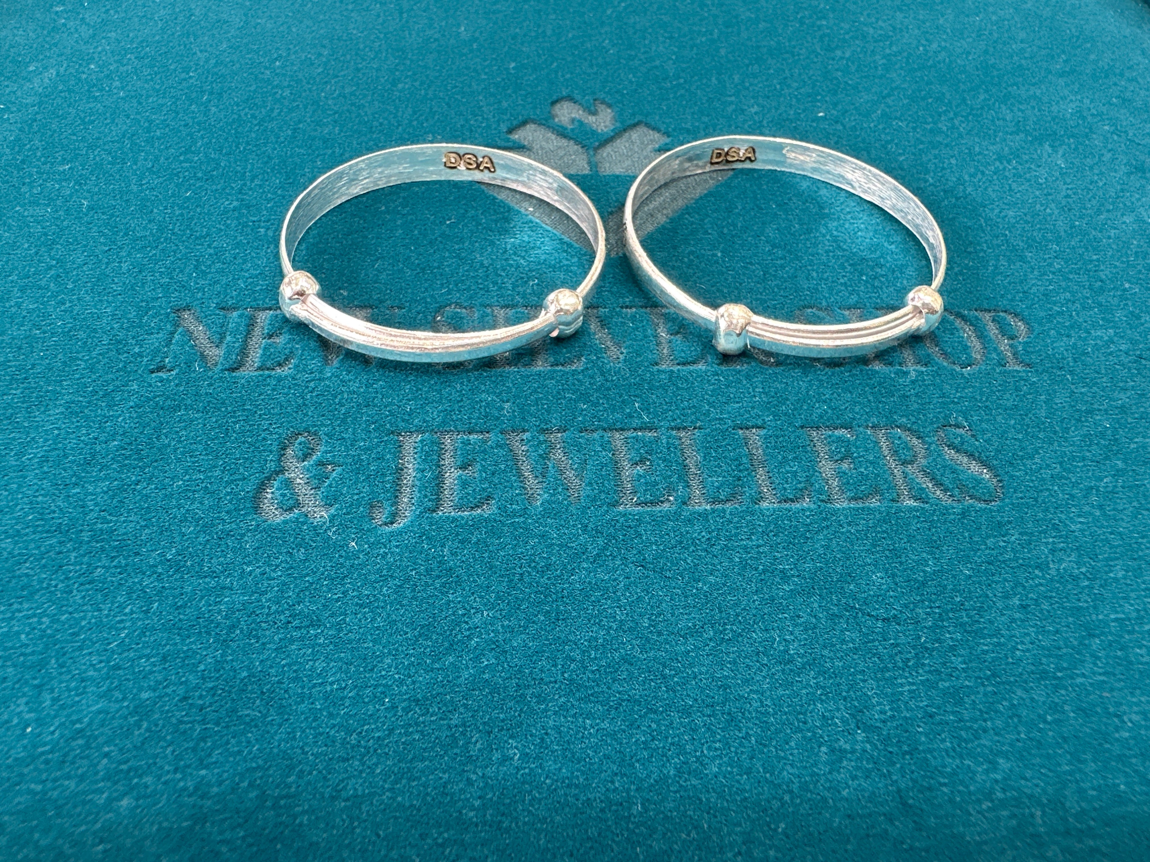 Fancy Silver baby bangles