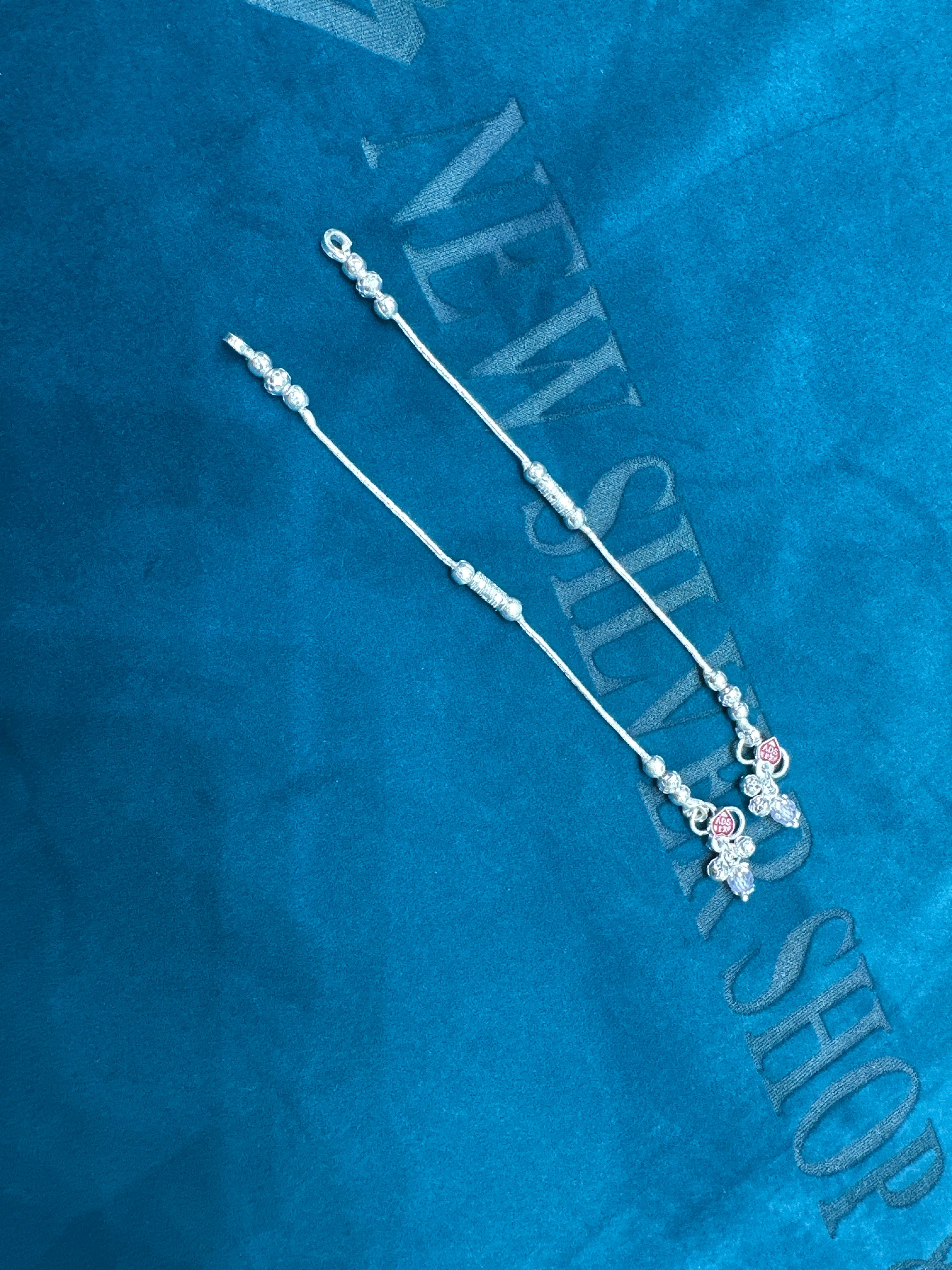 Baby fancy silver anklets (Size: 2-3 year old)