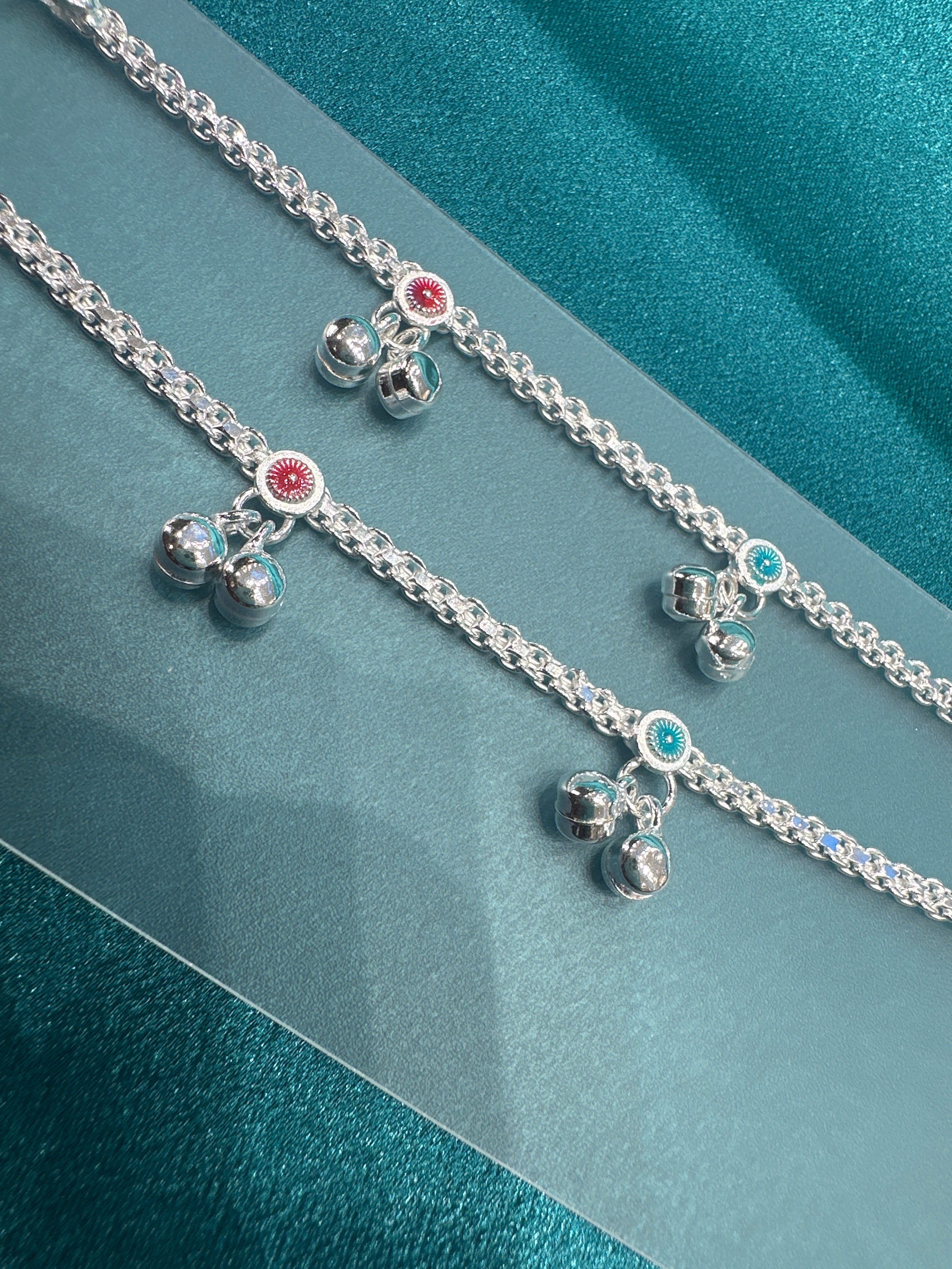 Fancy Silver baby anklet(Size: newborn - 1 year old)