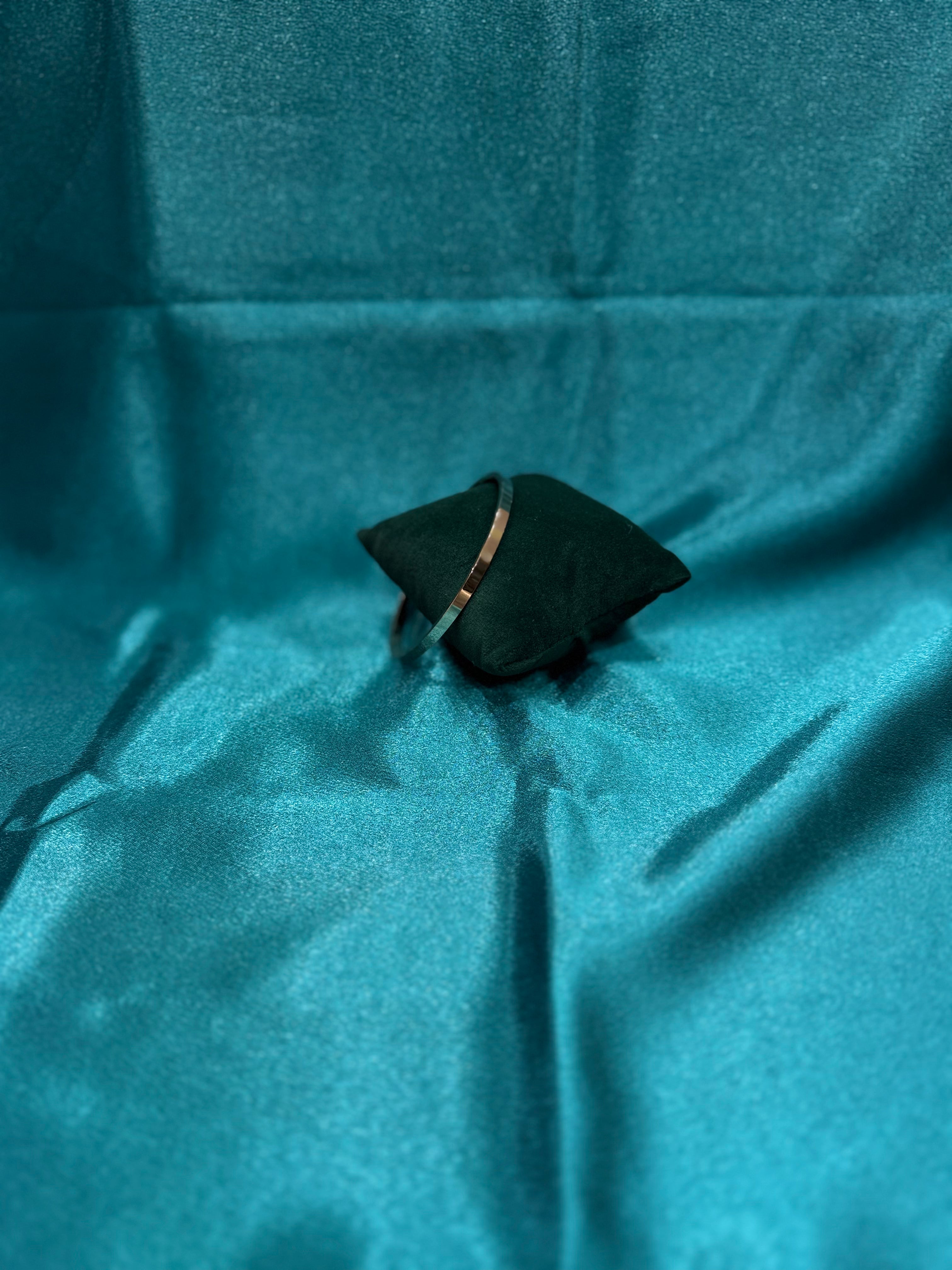 Plain rose gold plated silver bangle