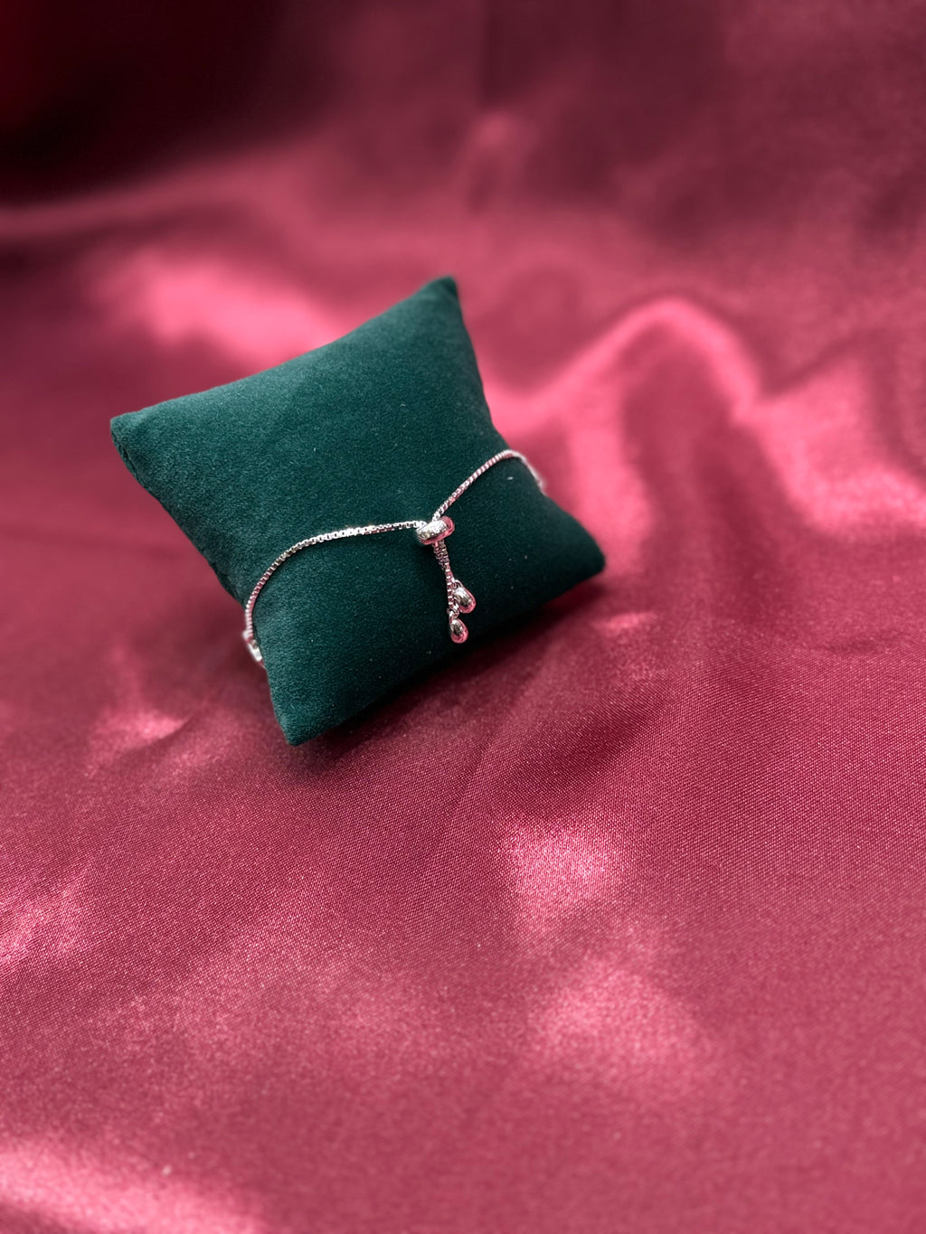 Fancy silver triple row tennis bracelet CZ diamond