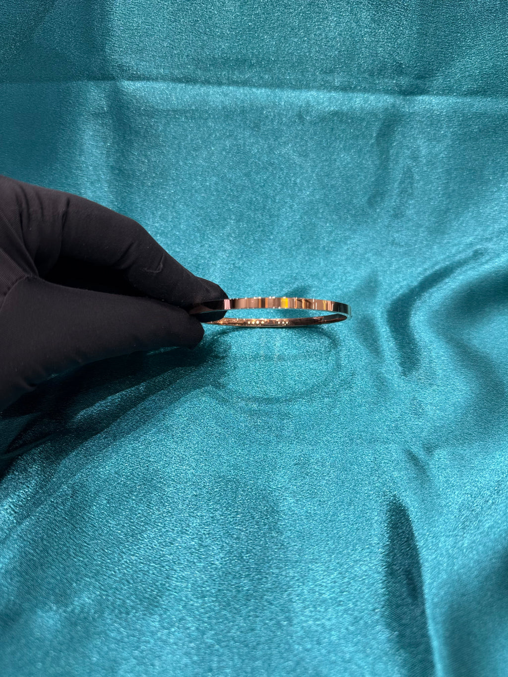 Plain rose gold plated silver bangle