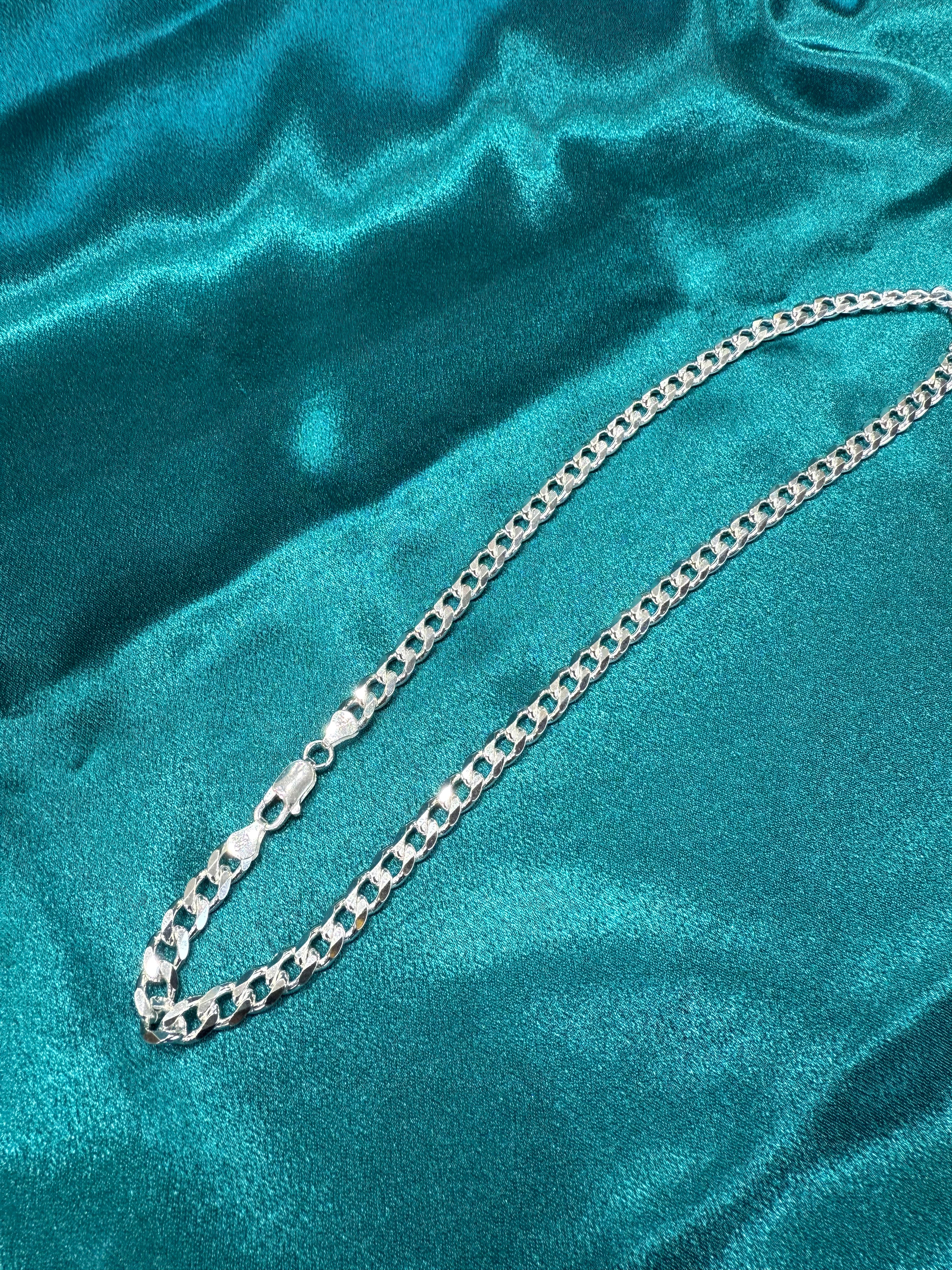 7mm Cuban link silver chain