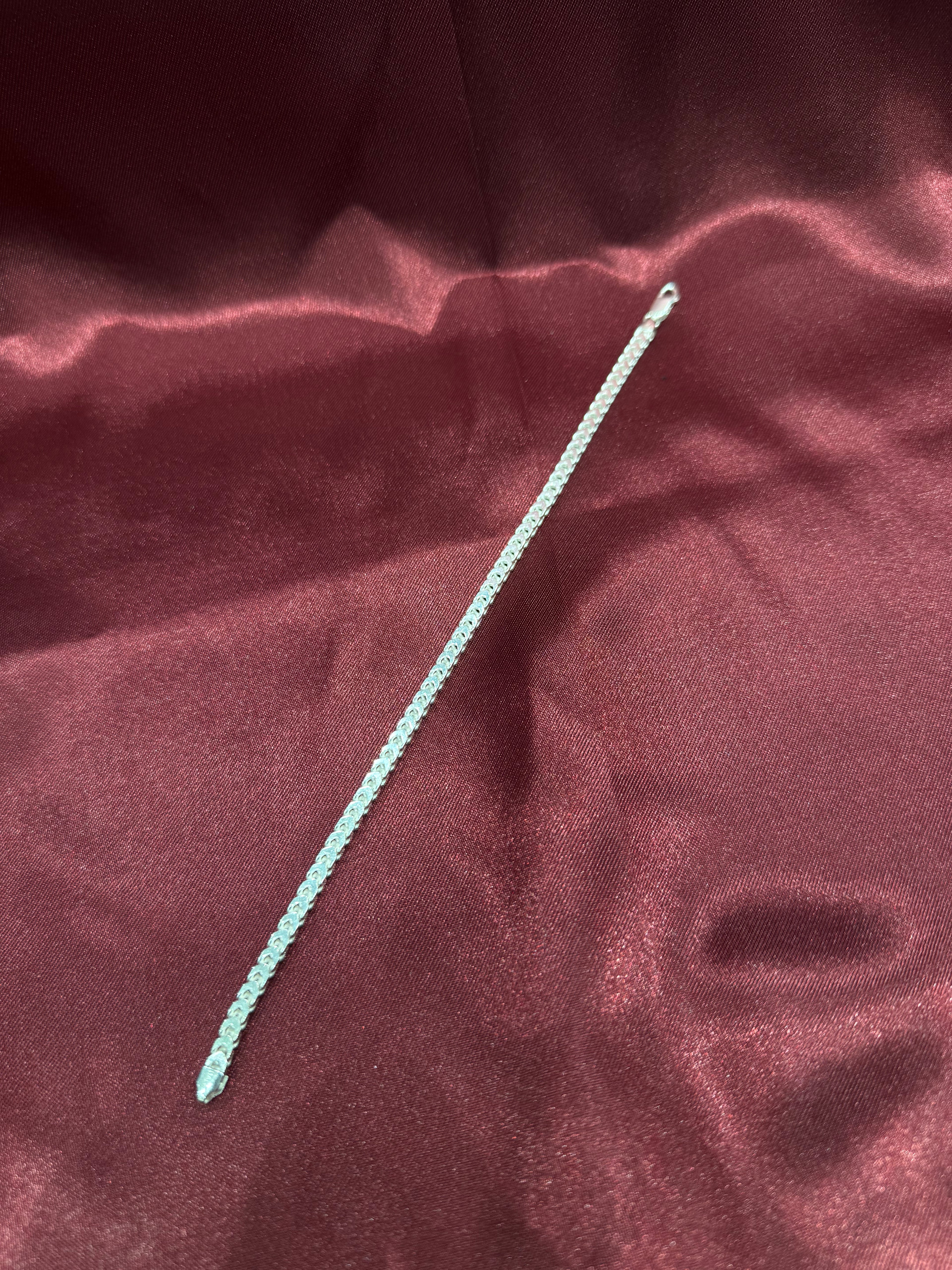 Men’s box foxtail 925 silver chain bracelet (4mm)