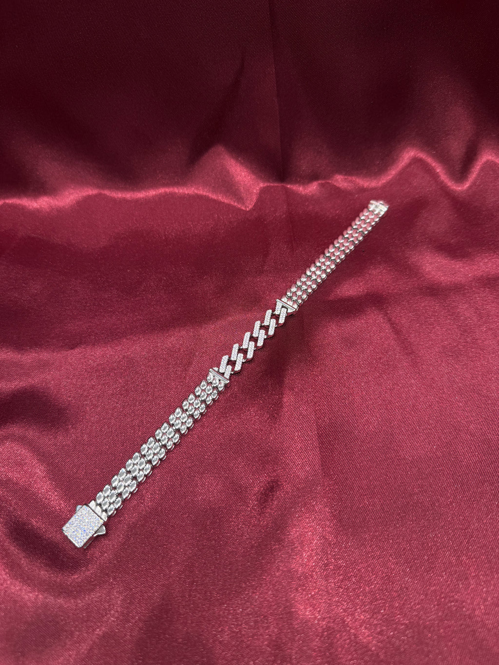 Men’s designer iced out 925 silver bracelet (10mm)