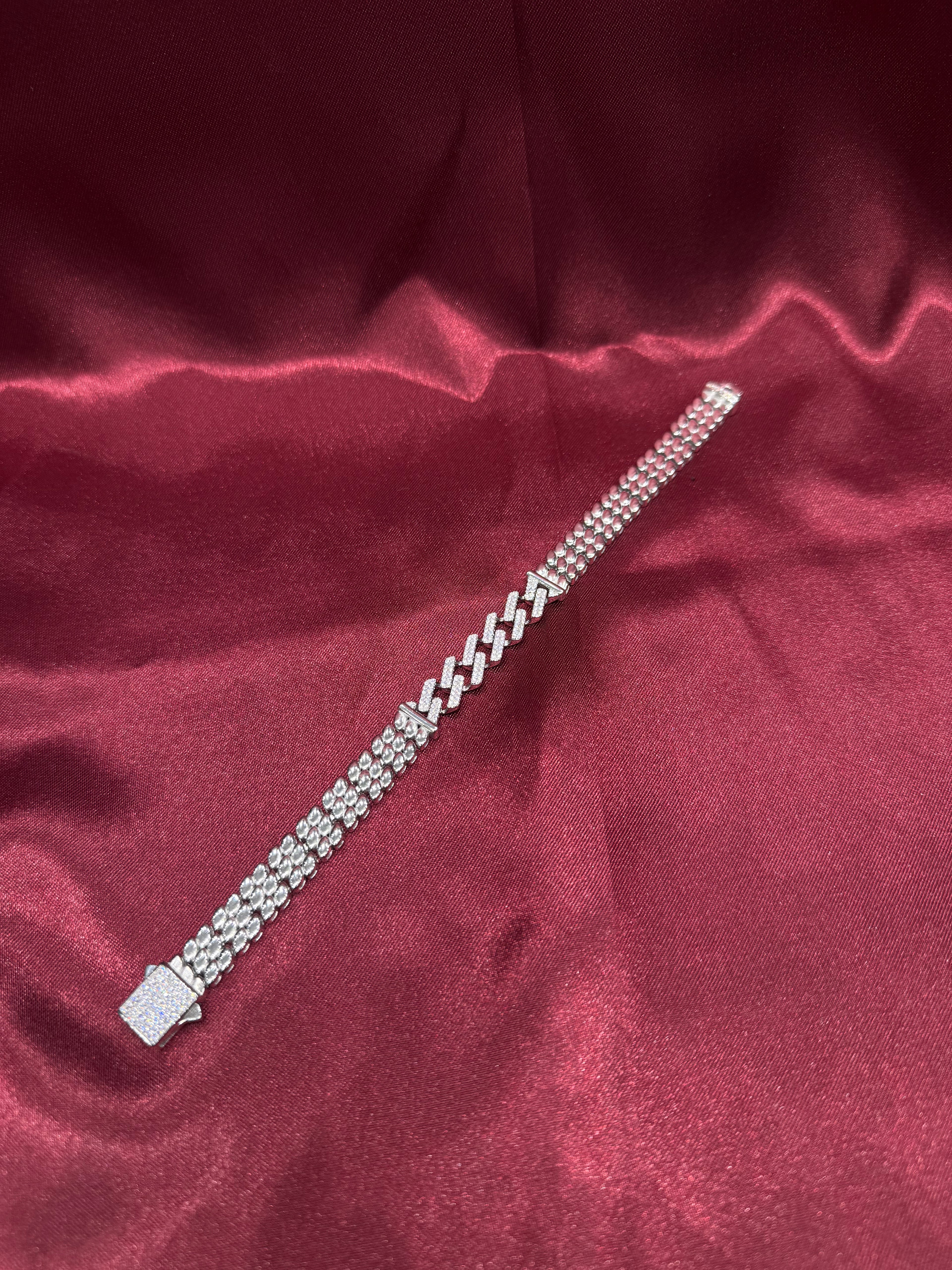 Men’s designer iced out 925 silver bracelet (10mm)