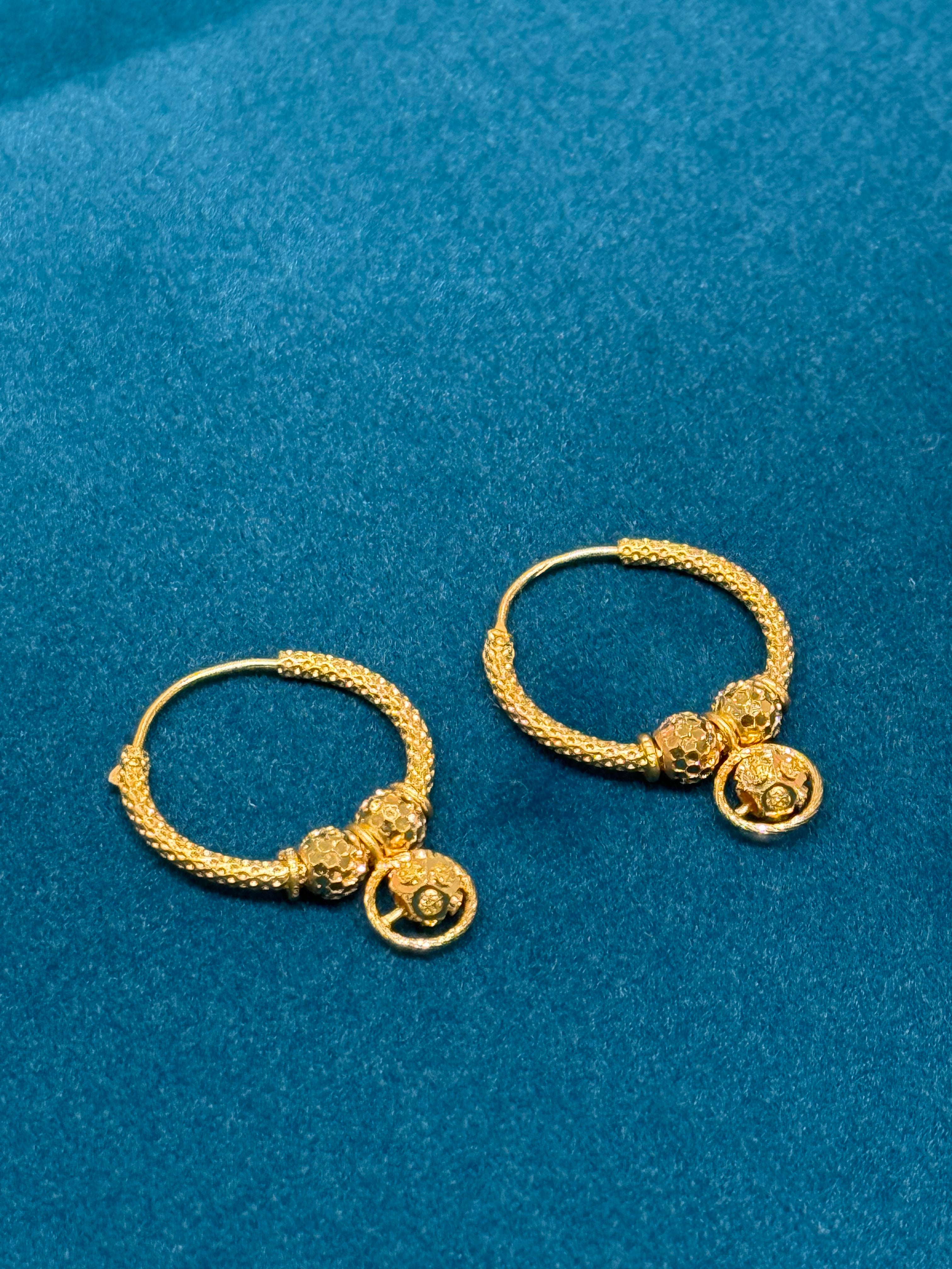22K Gold Designer Hoops