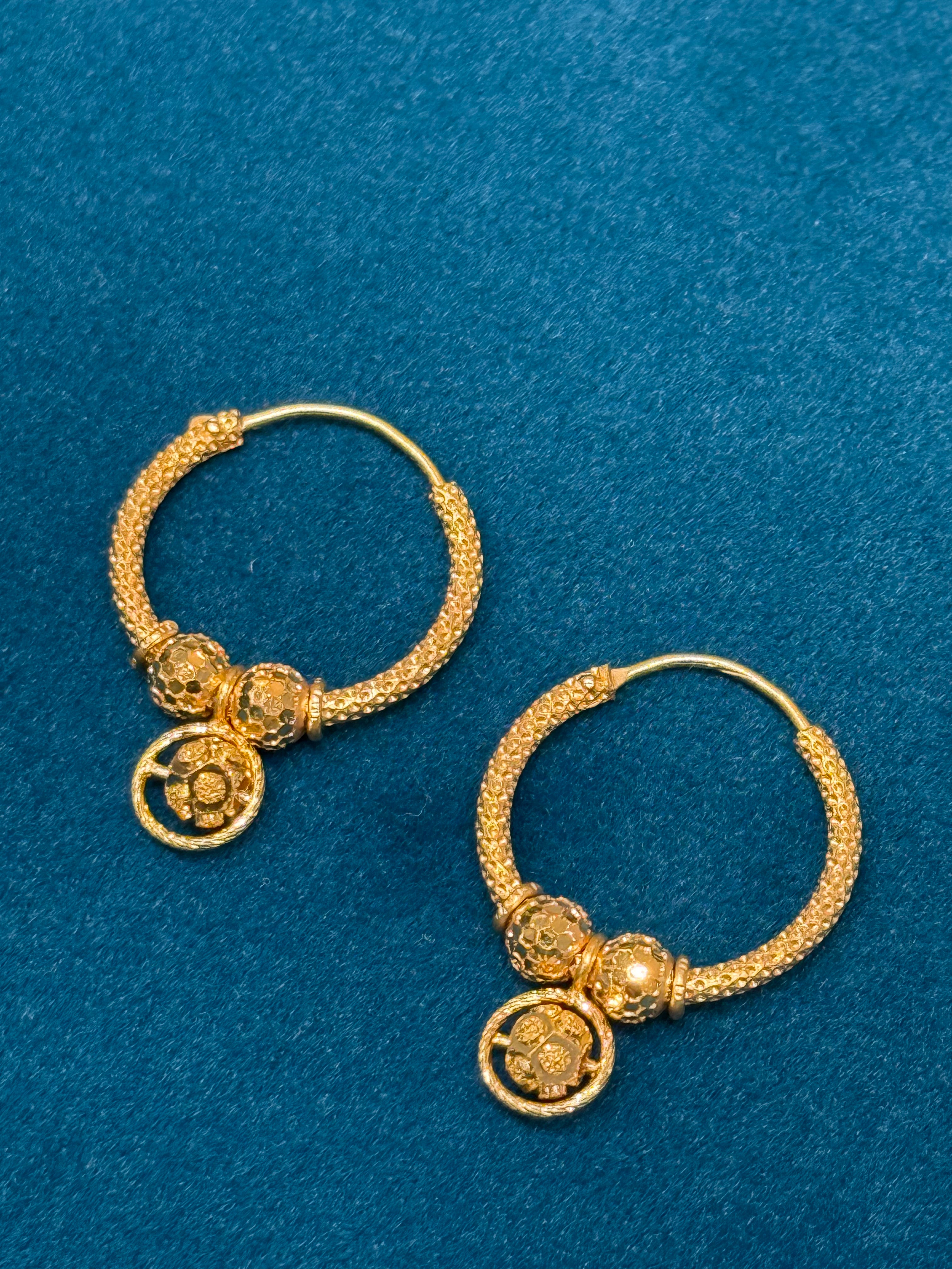 22K Gold Designer Hoops