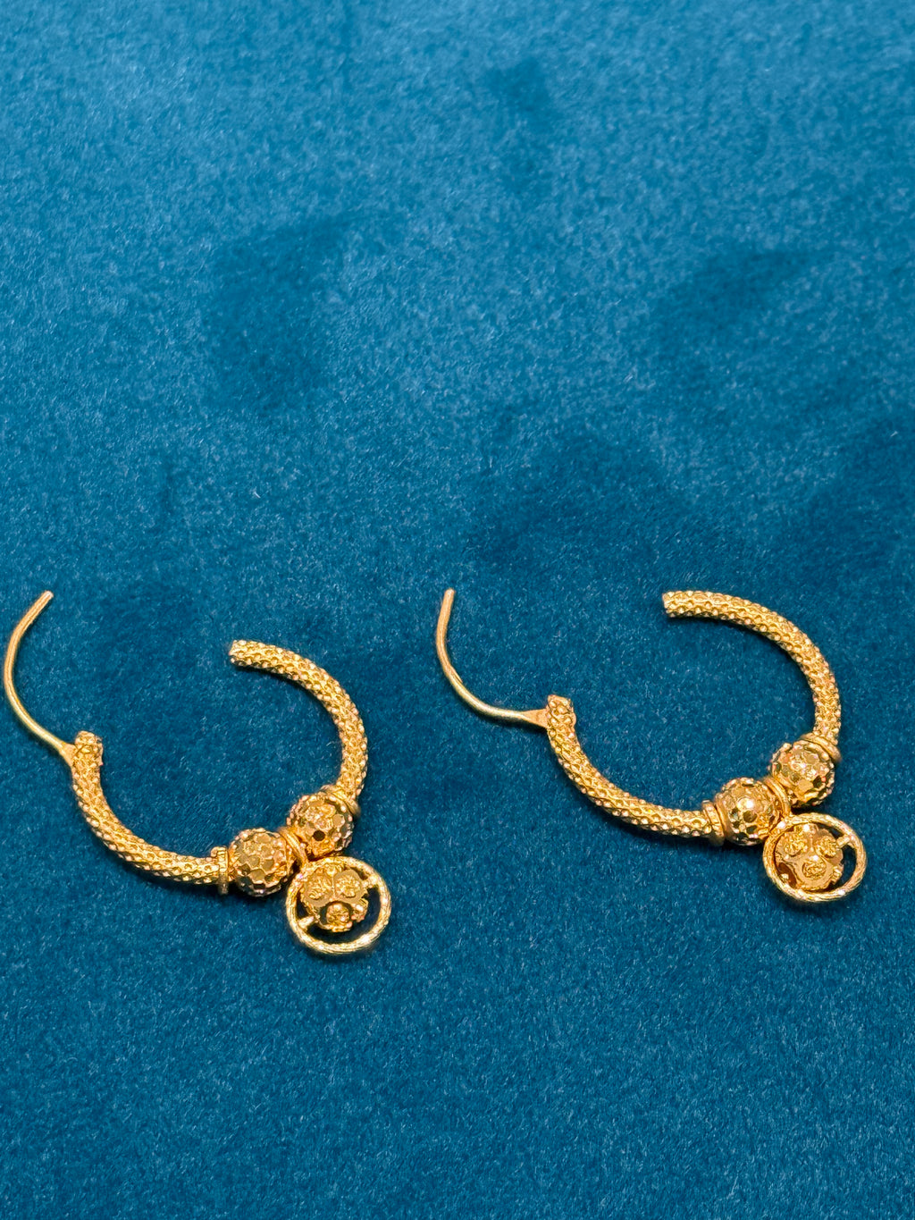 22K Gold Designer Hoops
