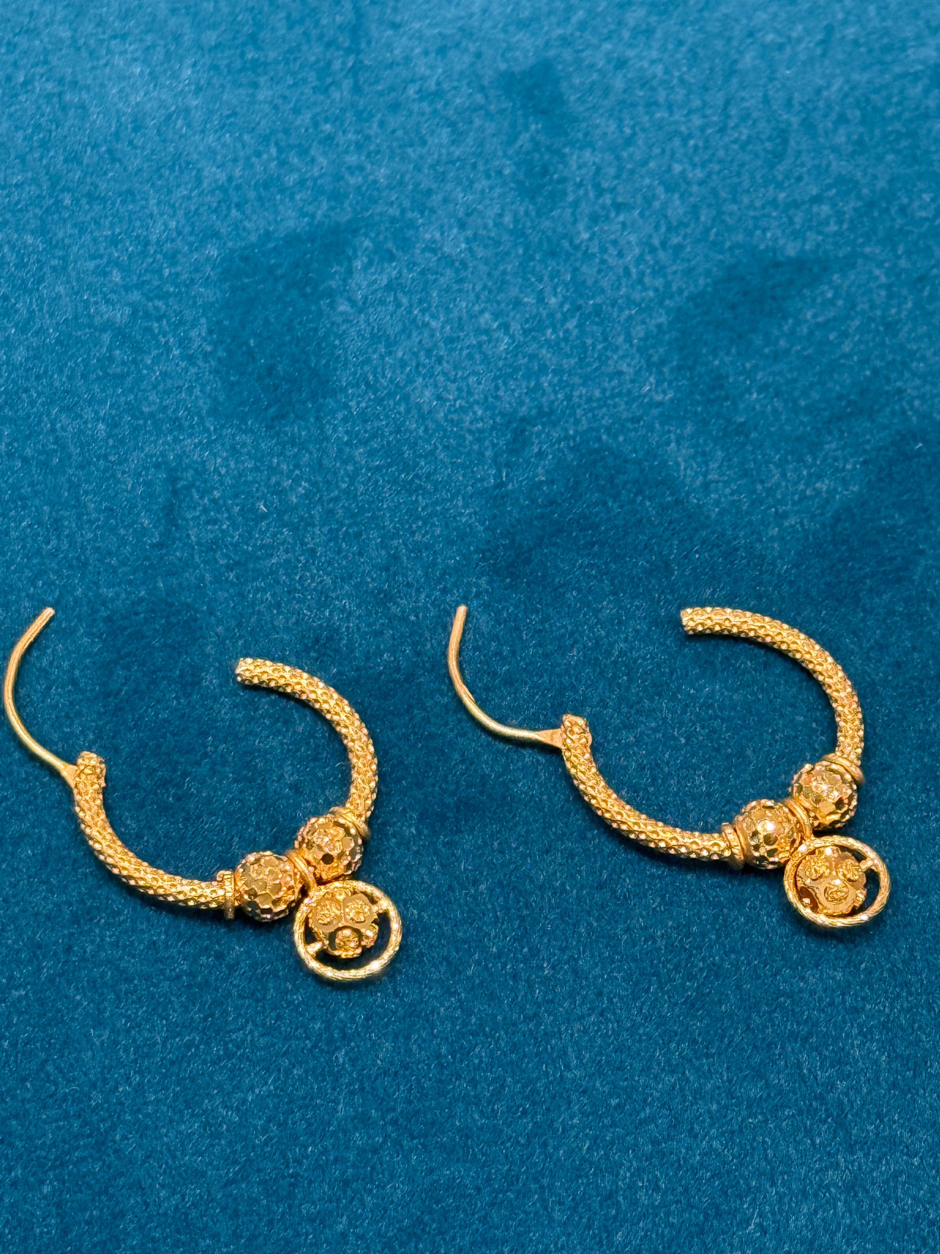 22K Gold Designer Hoops