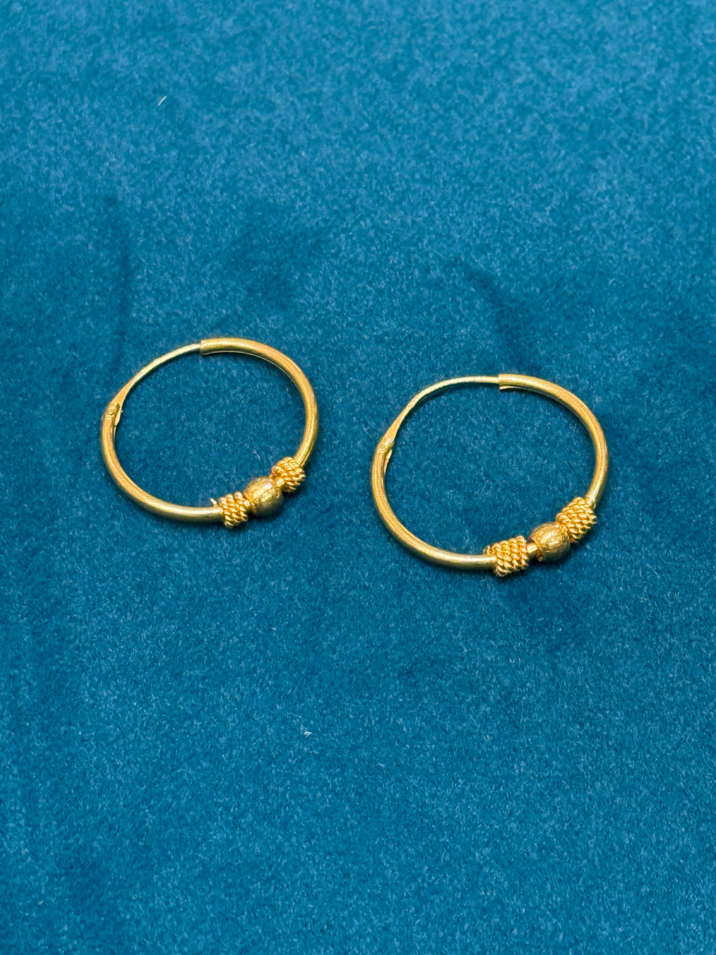 22K Gold Designer Hoops