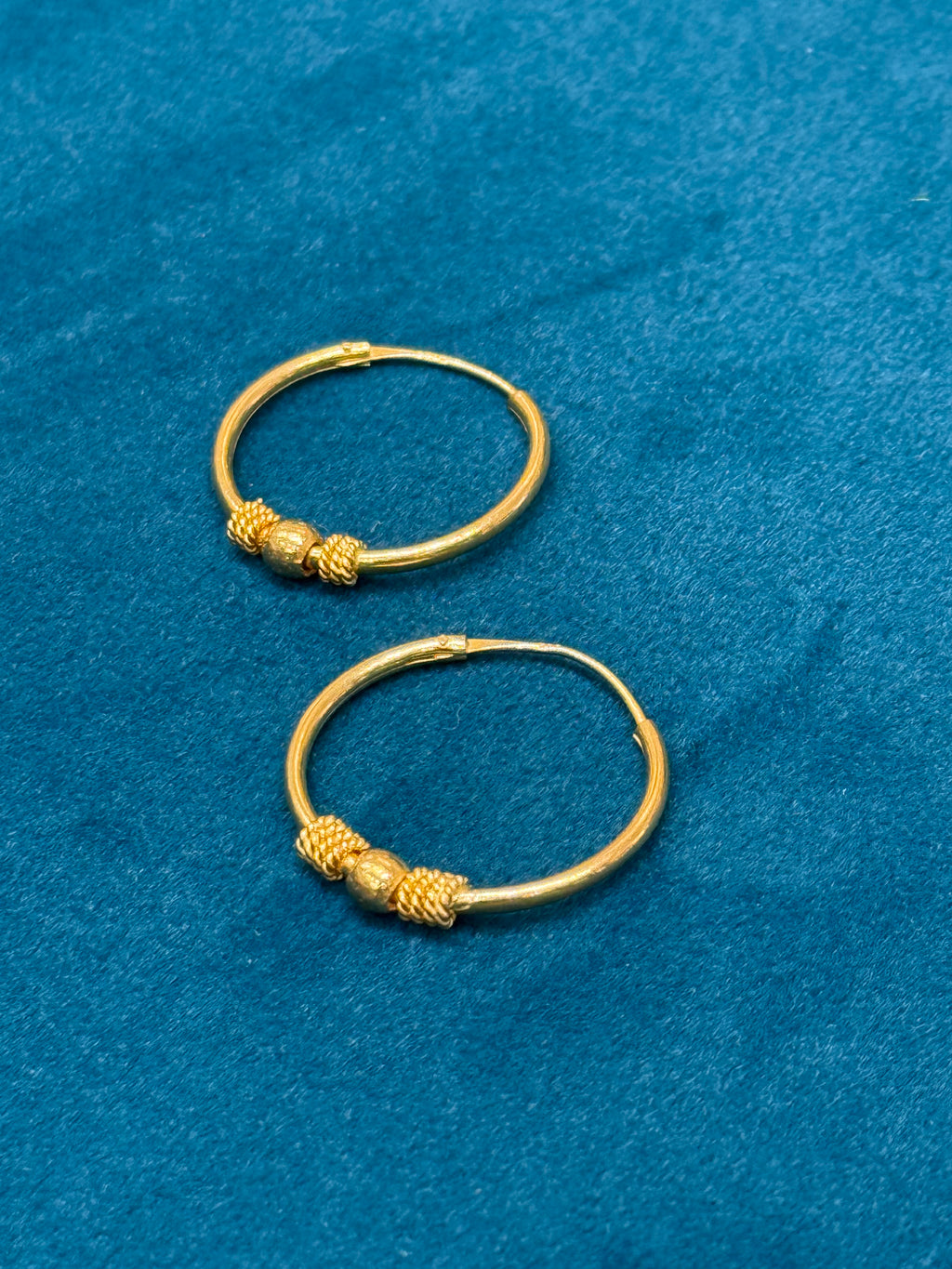 22K Gold Designer Hoops