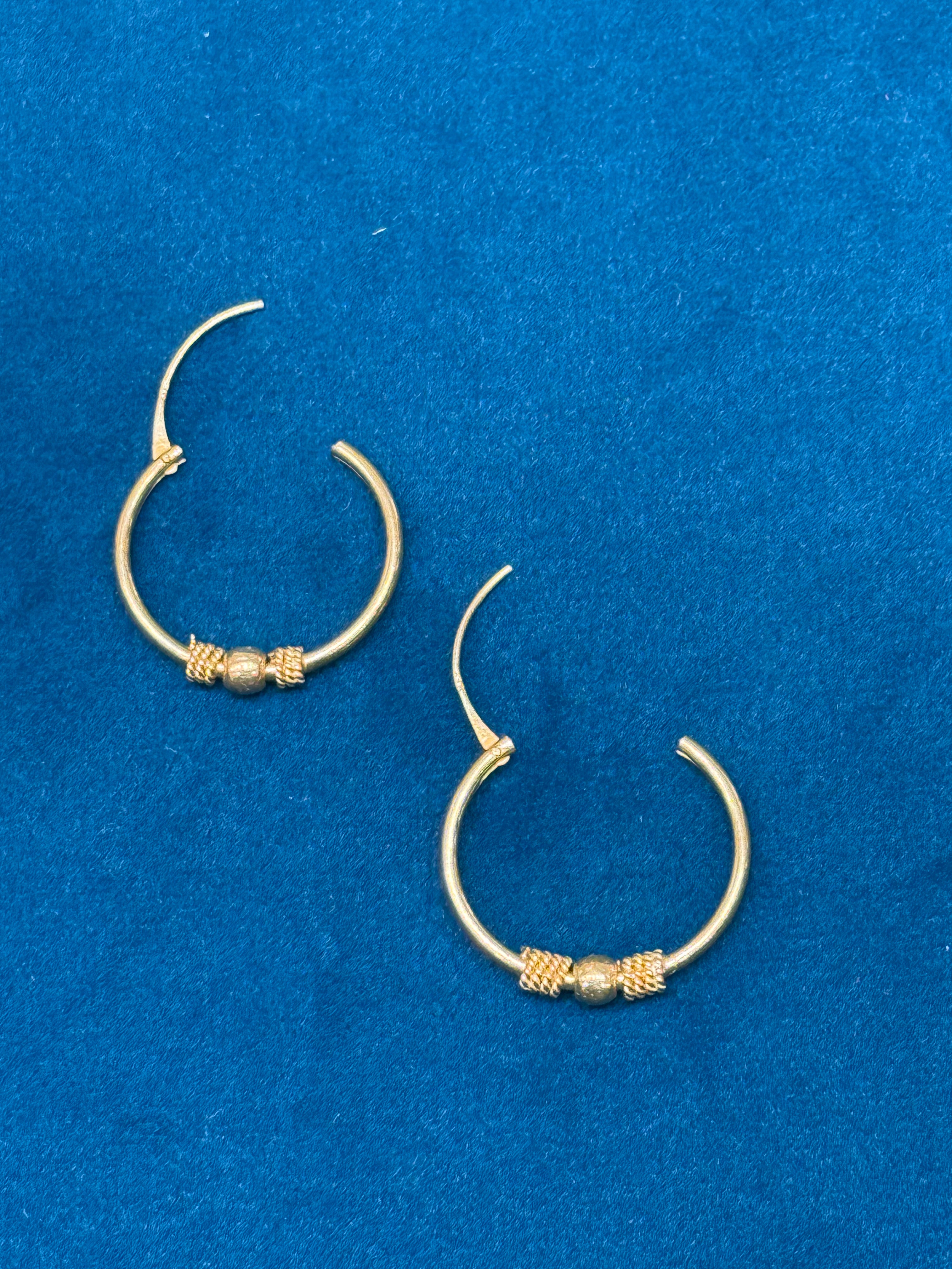 22K Gold Designer Hoops