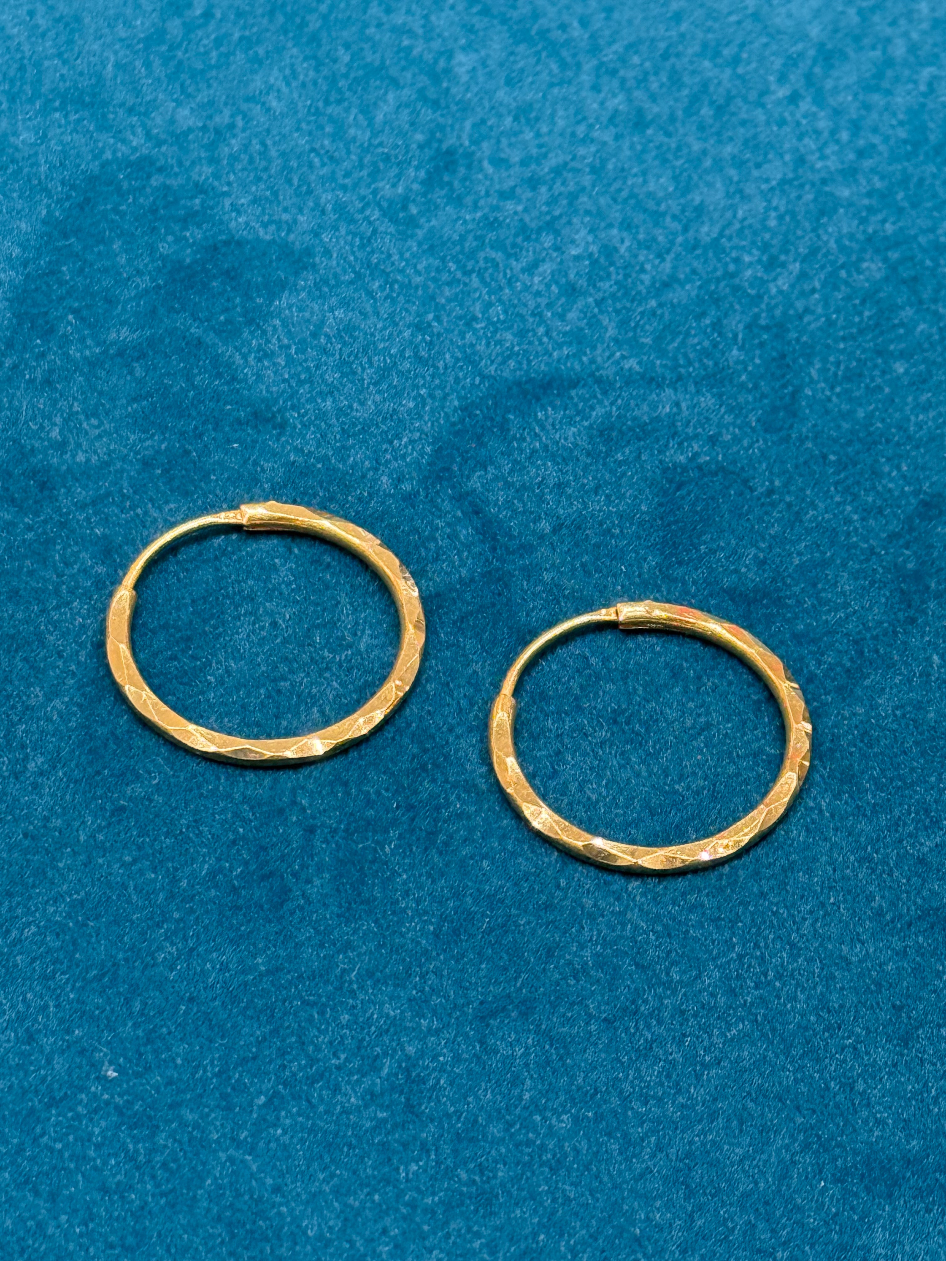 22K Gold Designer Hoops
