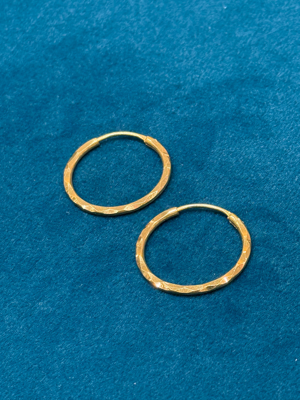 22K Gold Designer Hoops