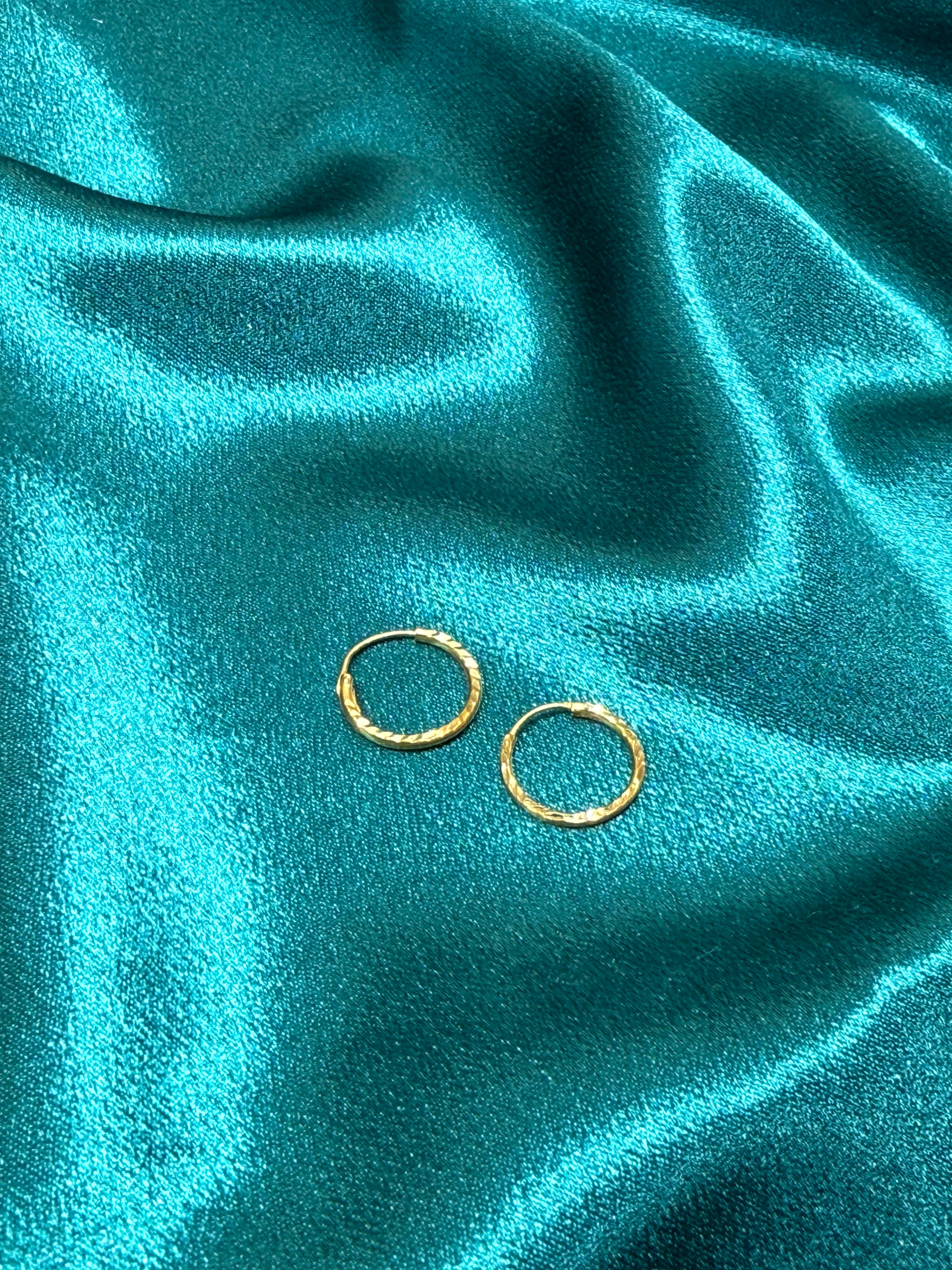 22K Gold Designer Hoops