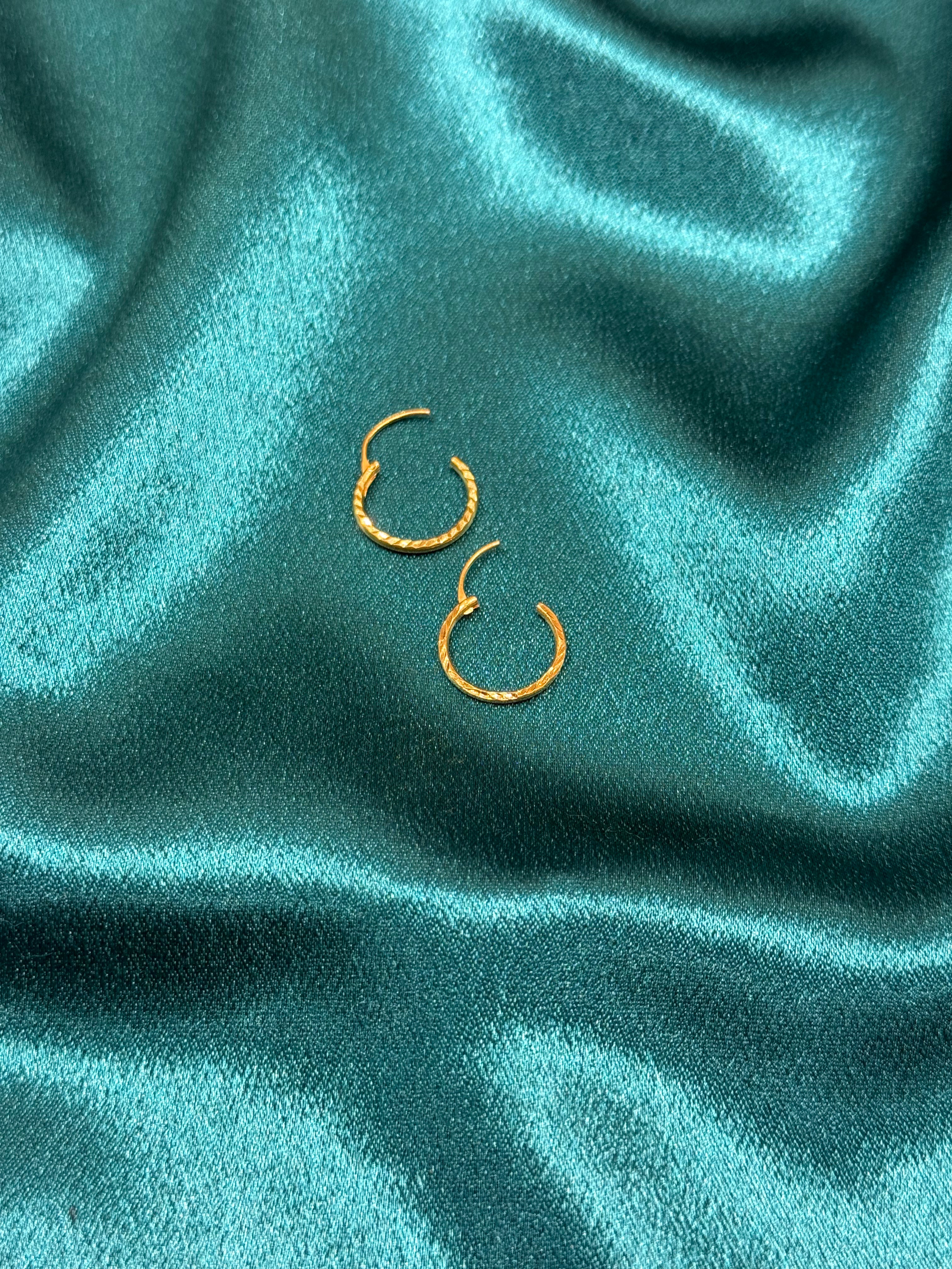 22K Gold Designer Hoops