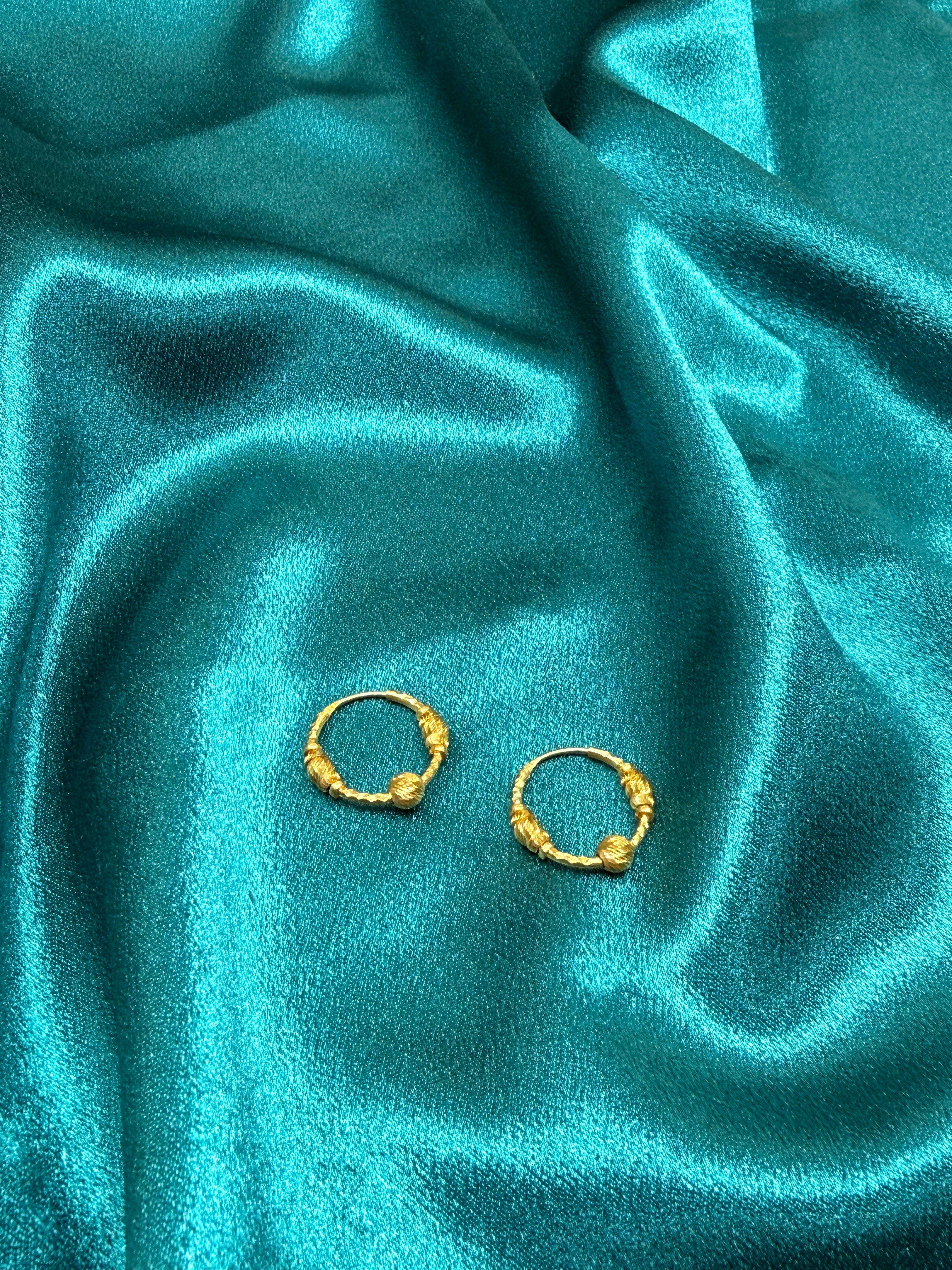 22K Gold Designer Hoops