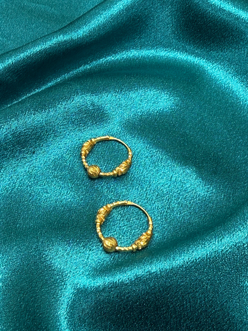 22K Gold Designer Hoops