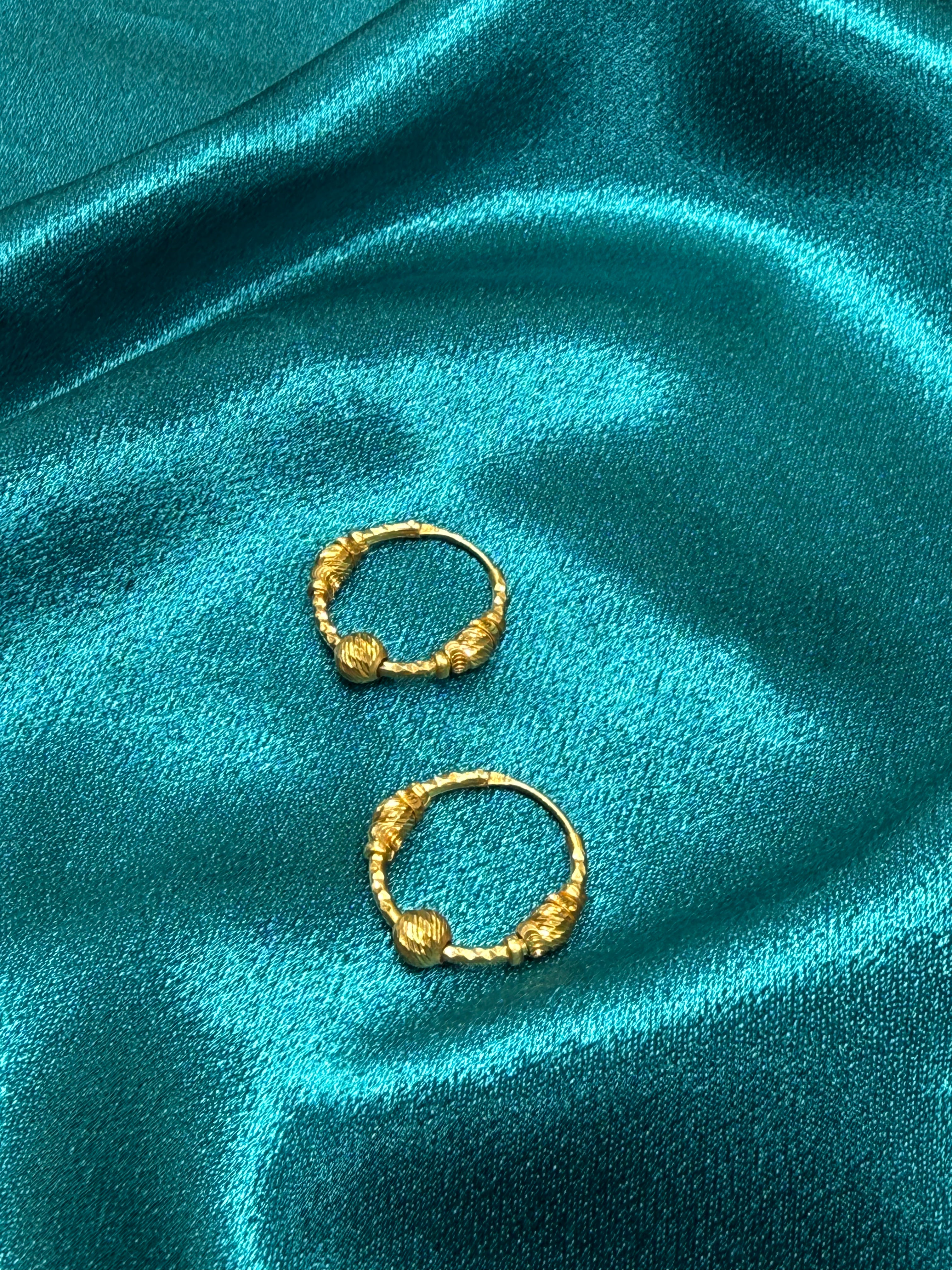 22K Gold Designer Hoops