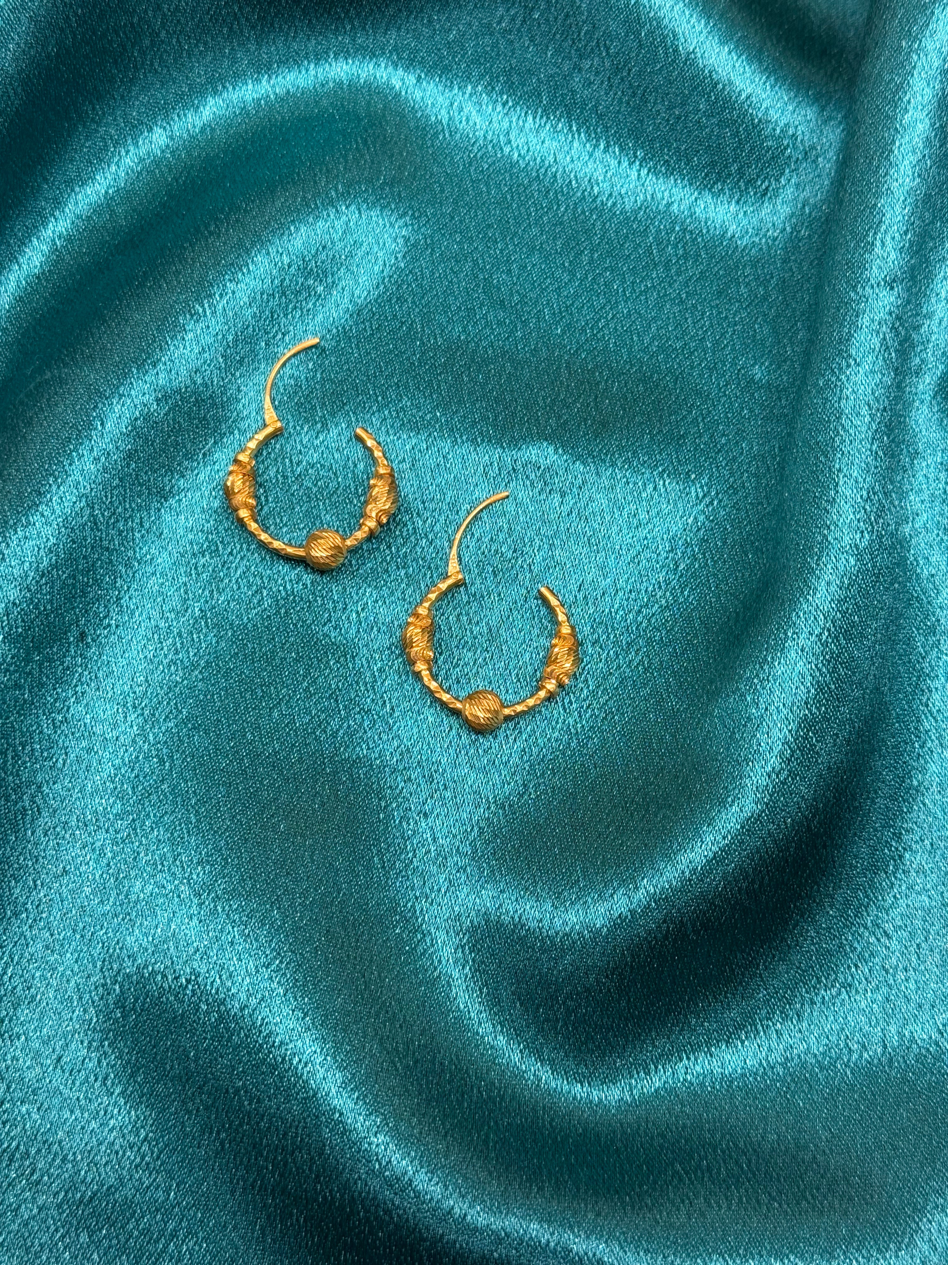 22K Gold Designer Hoops