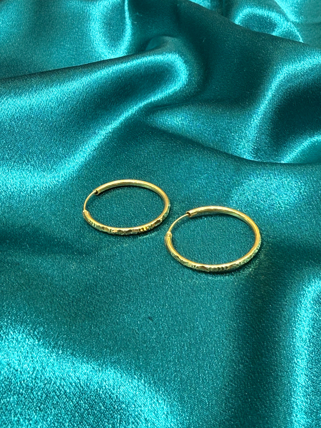 22K Gold Designer Hoops