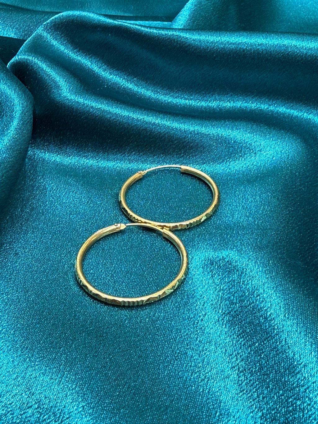 22K Gold Designer Hoops