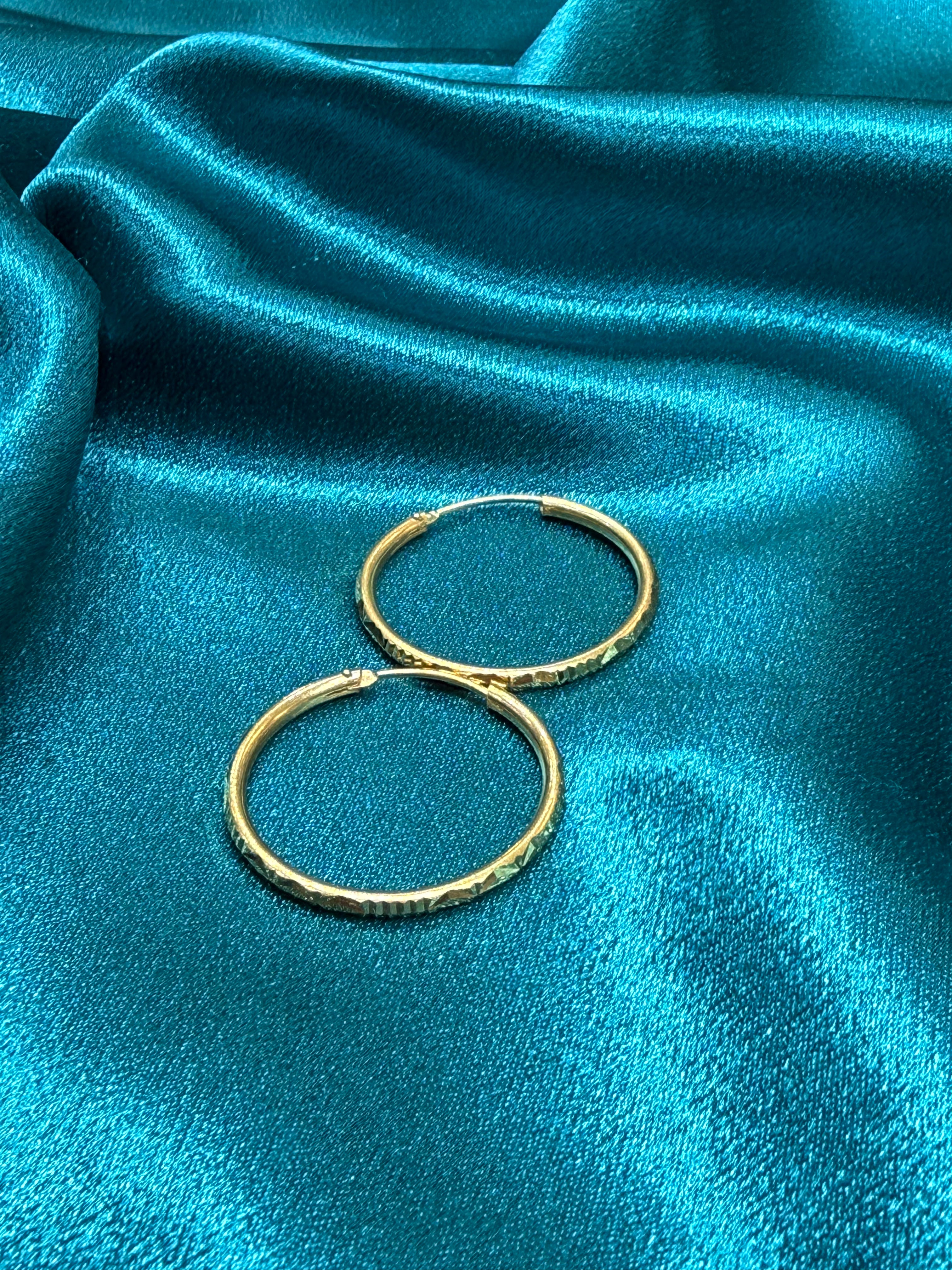 22K Gold Designer Hoops