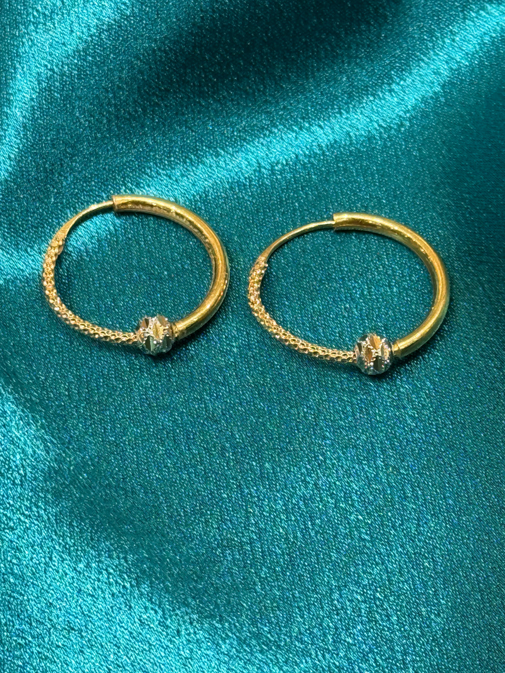22K Gold Designer Hoops