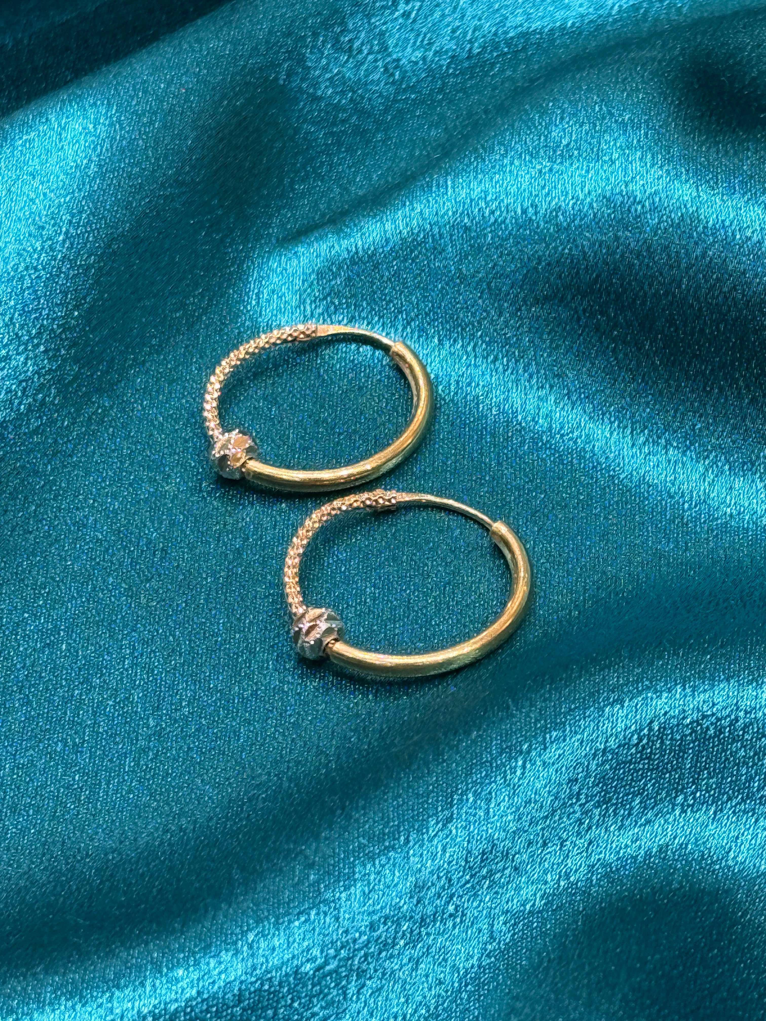 22K Gold Designer Hoops