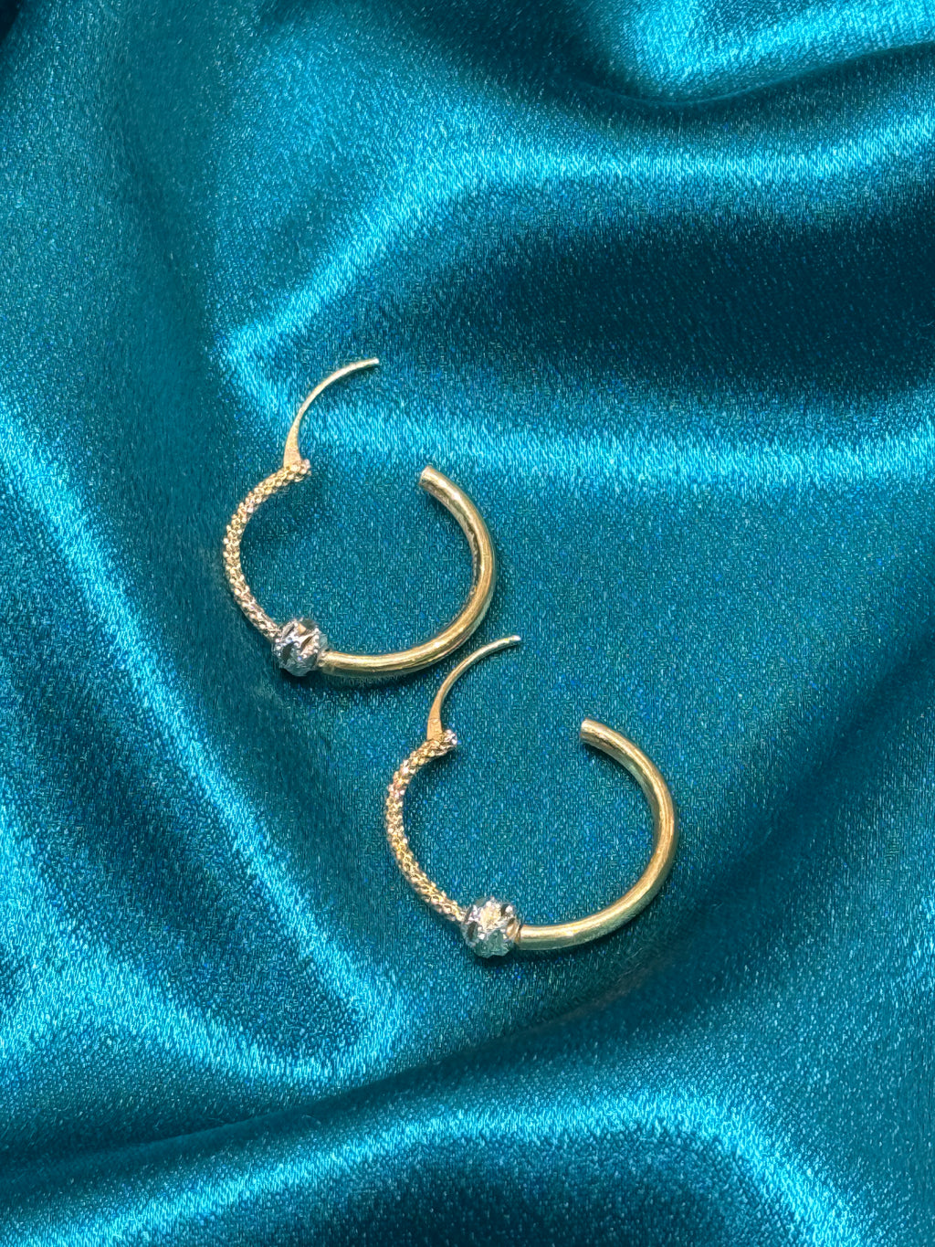 22K Gold Designer Hoops