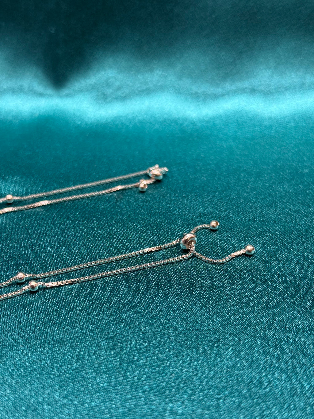 Fancy light weight silver anklet with round beads