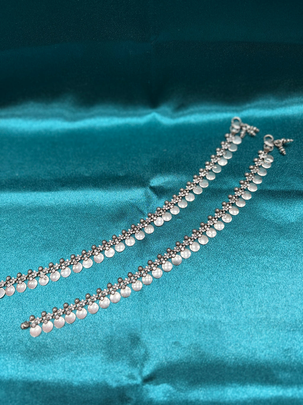 Fancy silver anklet with Antique finish