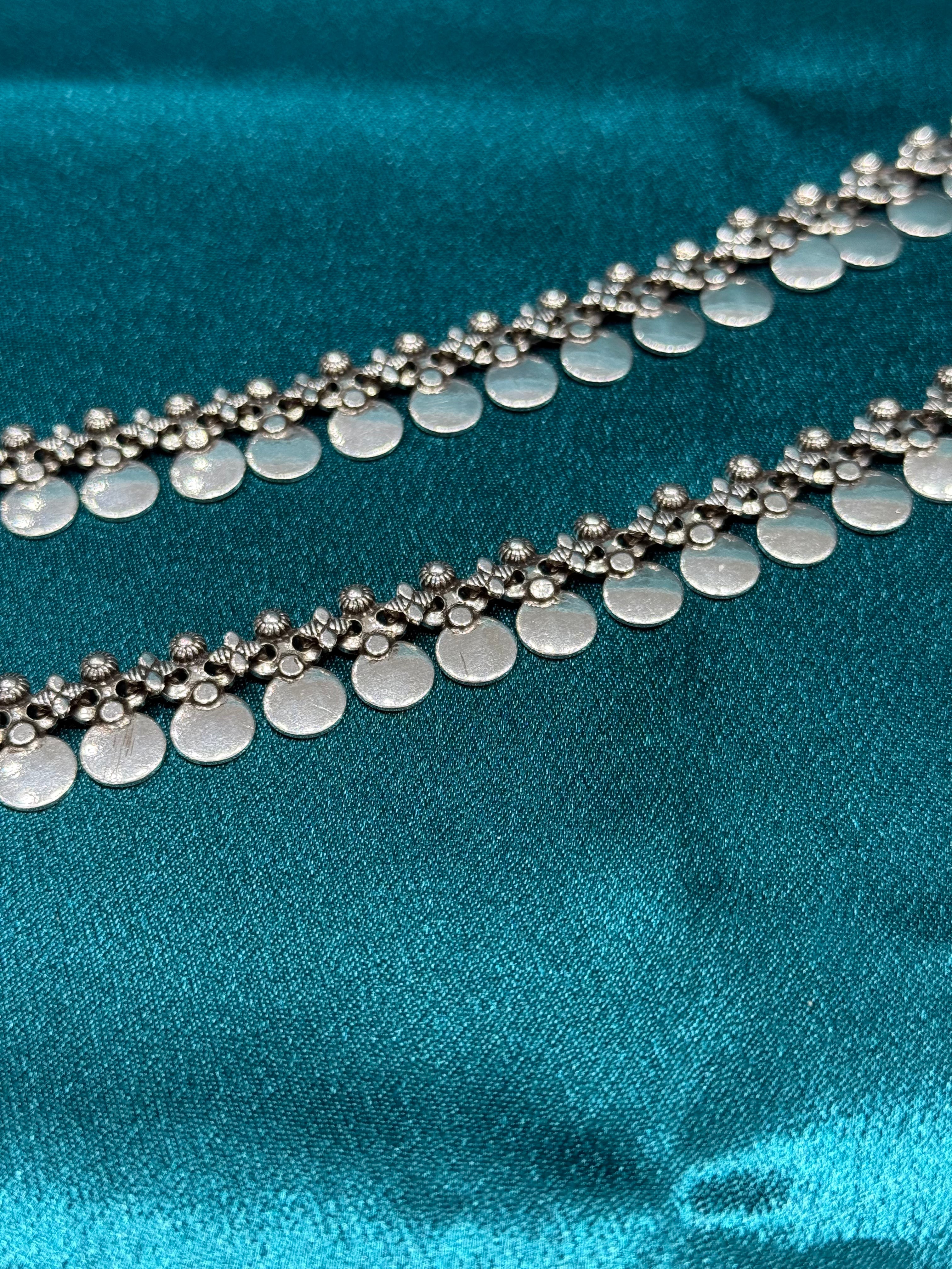 Fancy silver anklet with Antique finish