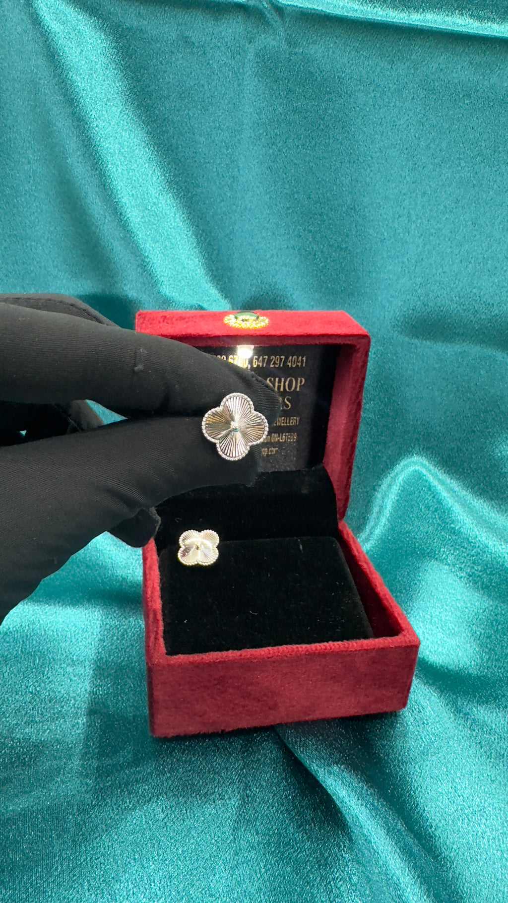 Silver 925 Clover Inspired Earrings in full silver