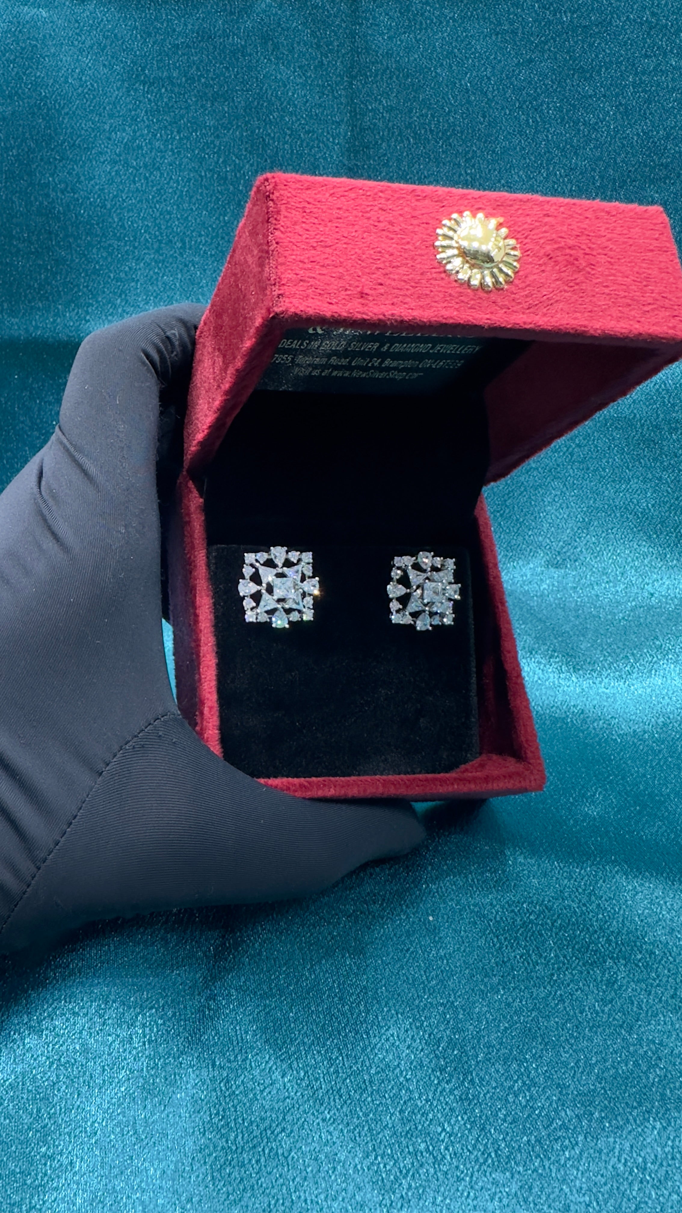 Silver earrings with white cz diamonds